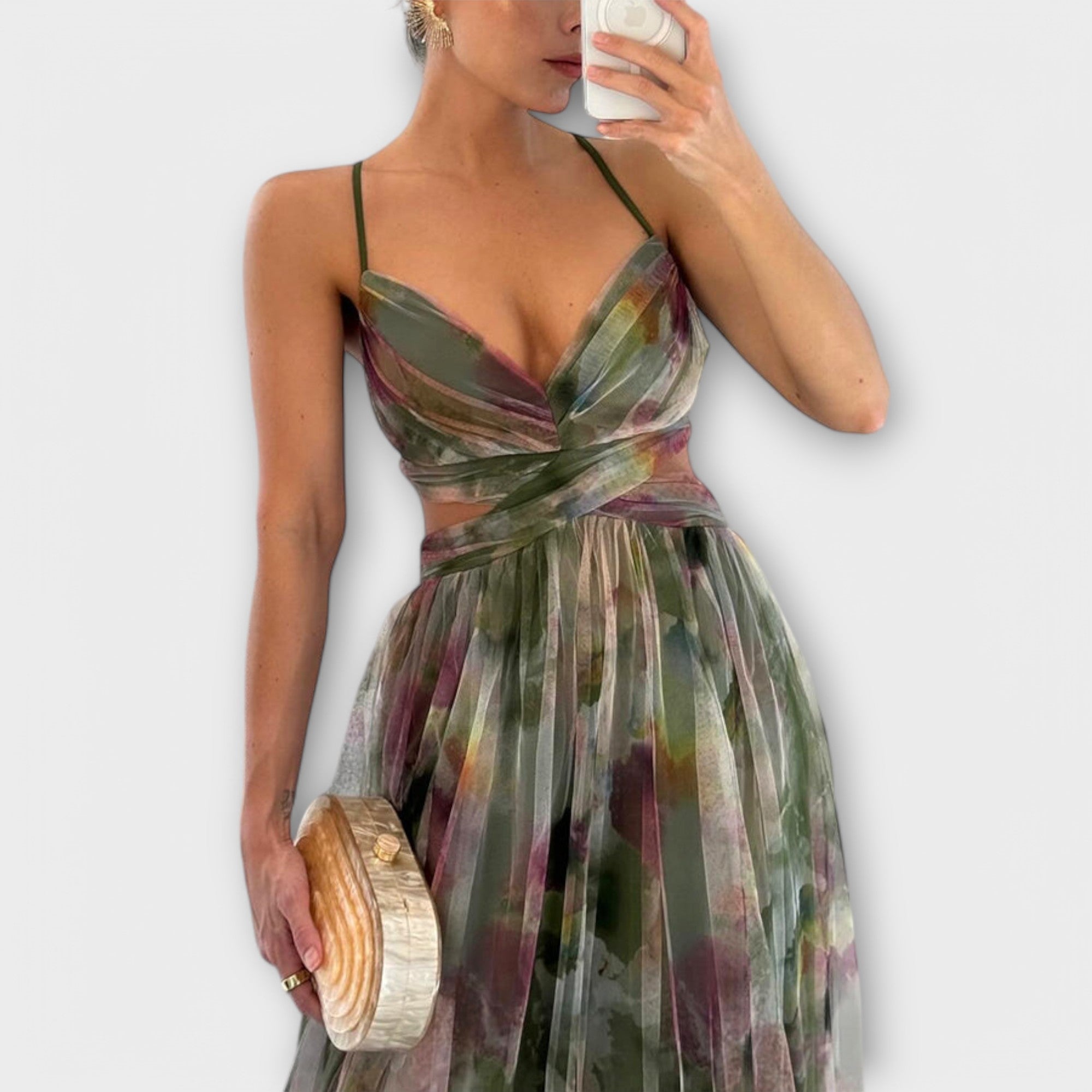 Annai Mesh Maxi Klänning - Elegant och Figurformande
