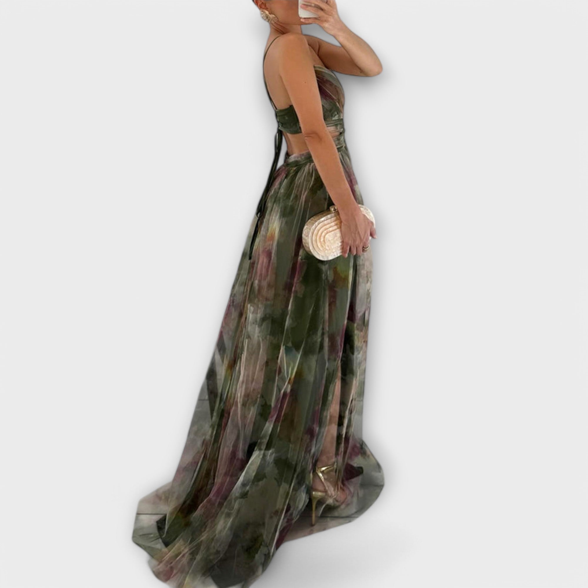 Annai Mesh Maxi Klänning - Elegant och Figurformande