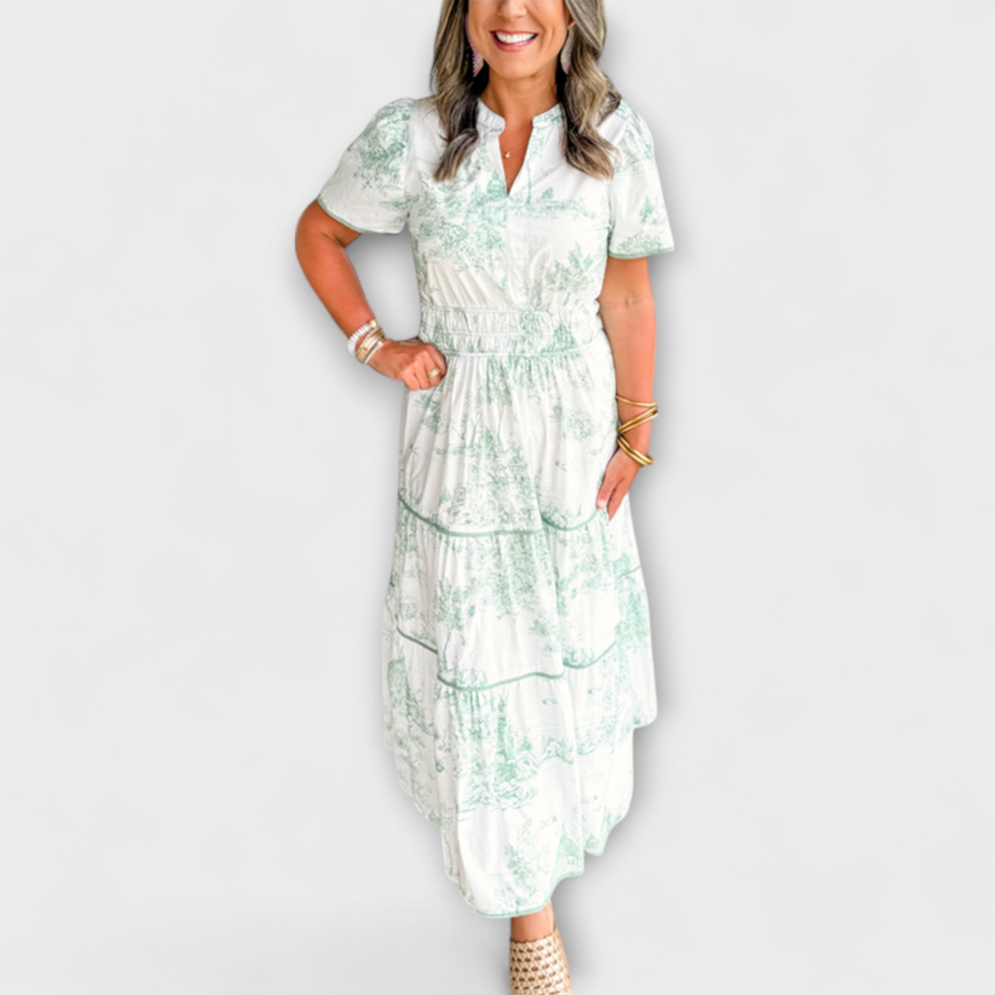 Eliza - Tidlös Toile Maxi Klänning