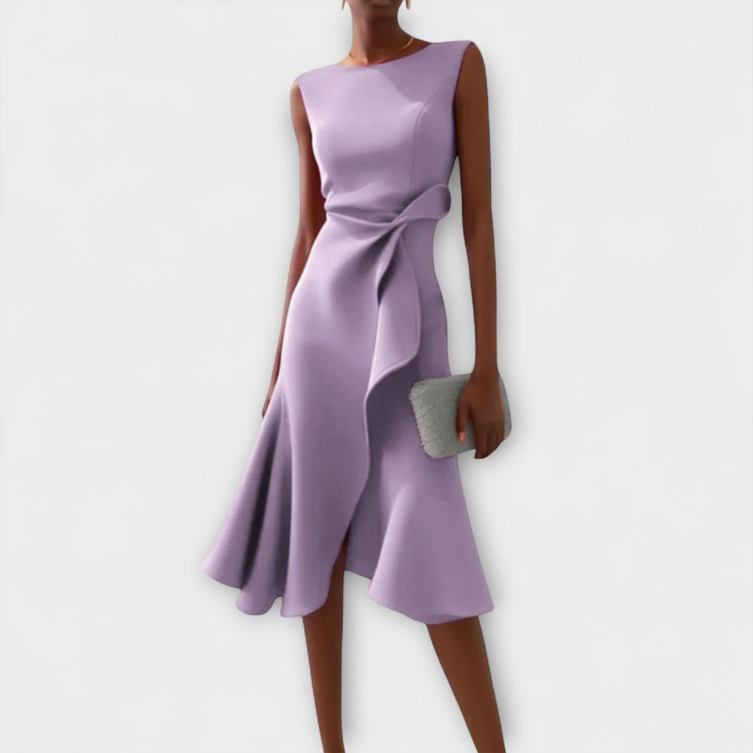 Juliette – Draperad Asymmetrisk Midiklänning
