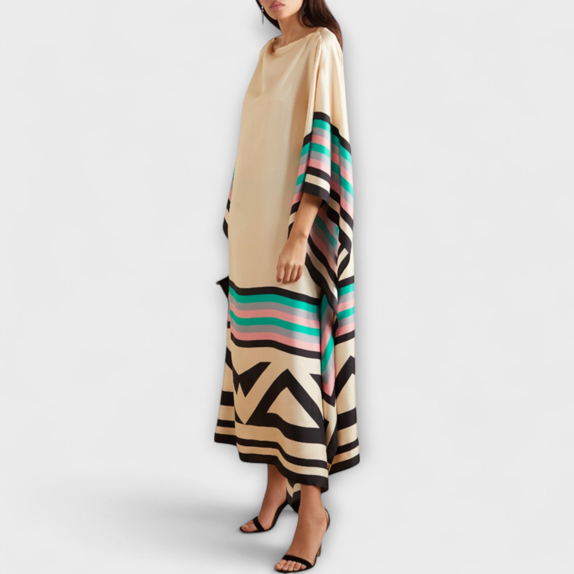 Elenora - Geometrisk kaftan med locker cut