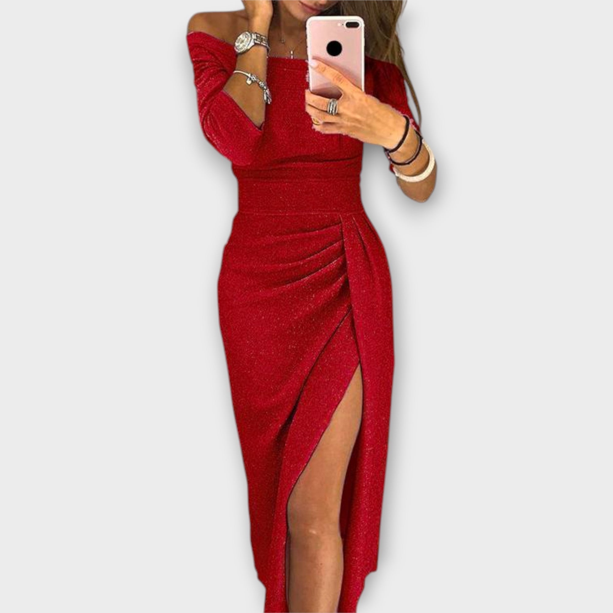 Lena - Elegant Off-Shoulder Klänning
