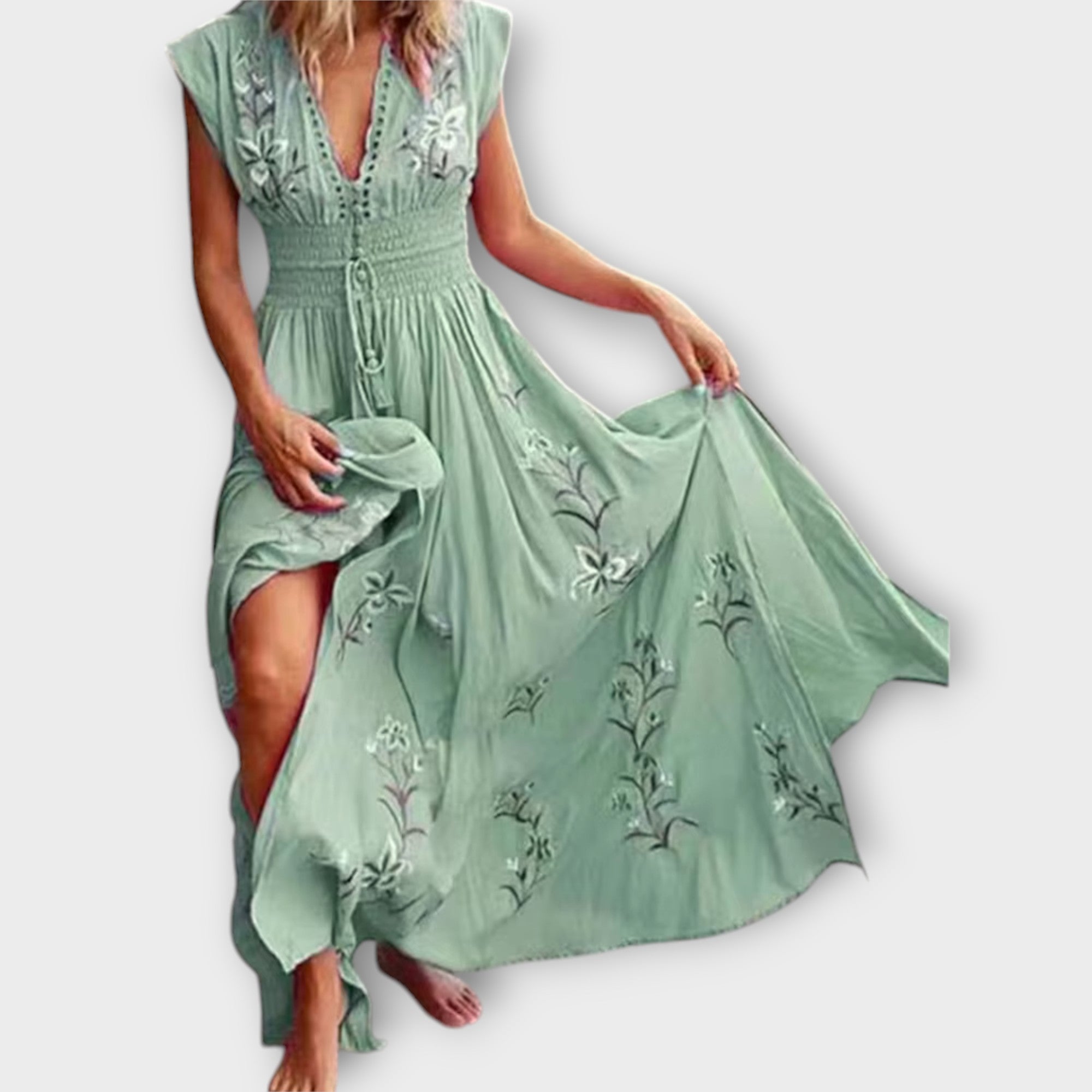 Felizia – Boho Klänning med Förtrollande Broderi