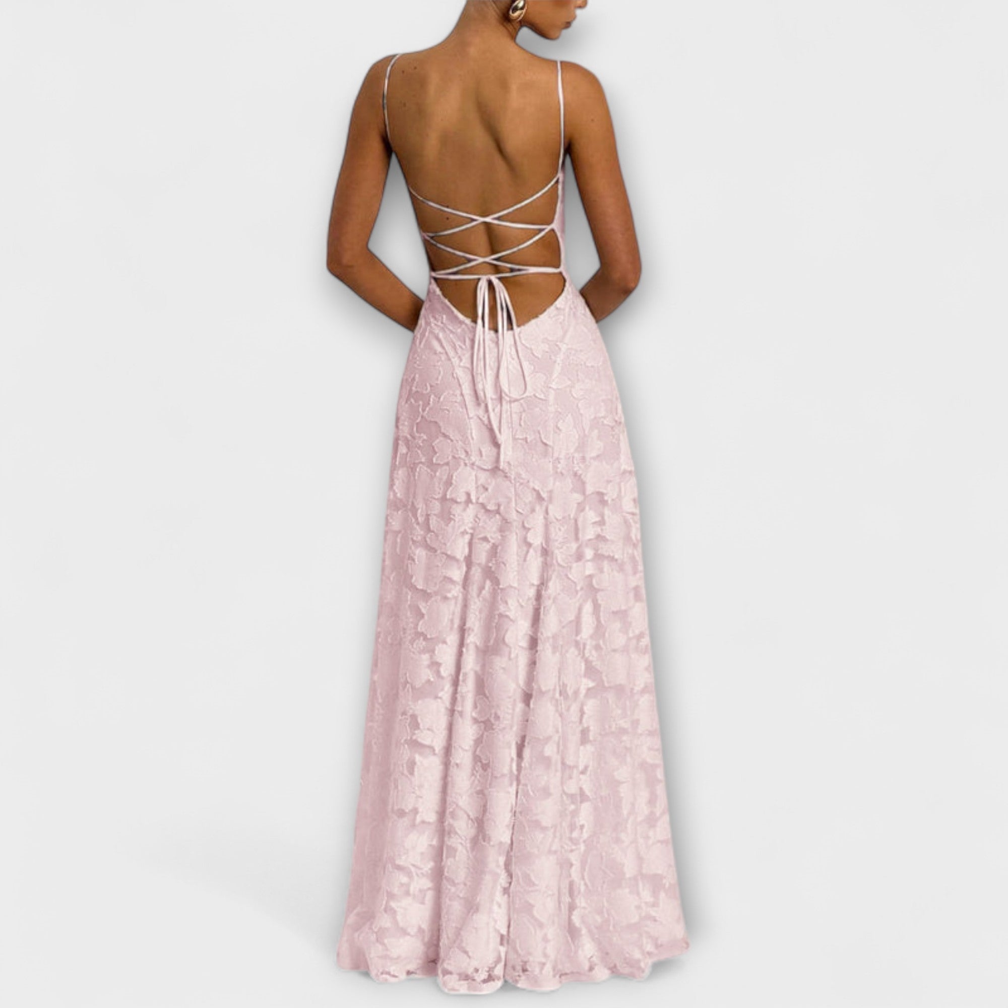 Emberly - Elegant Jacquard Maxi Klänning