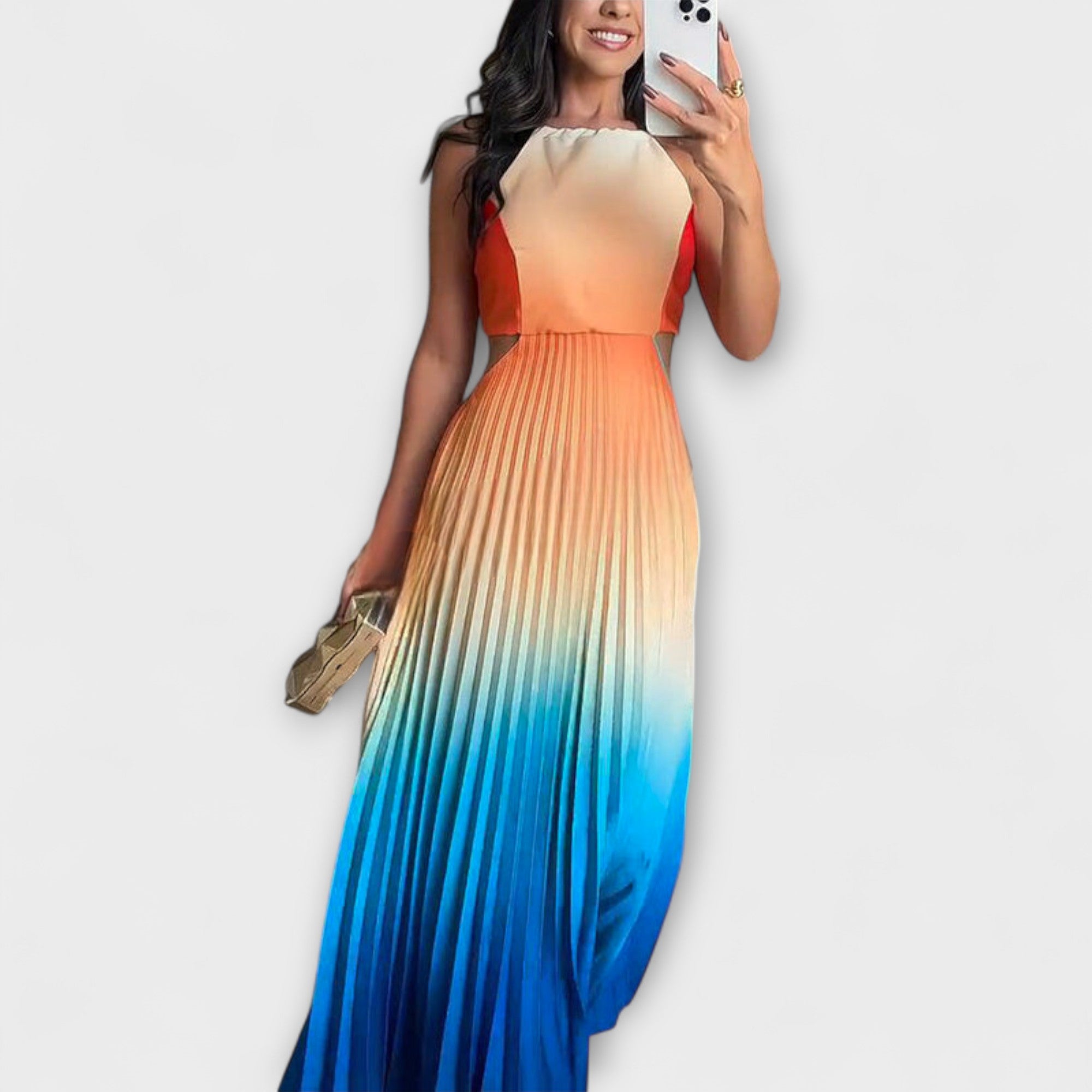 Haven - Stilig Rygglös Tie-Dye Maxi Klänning