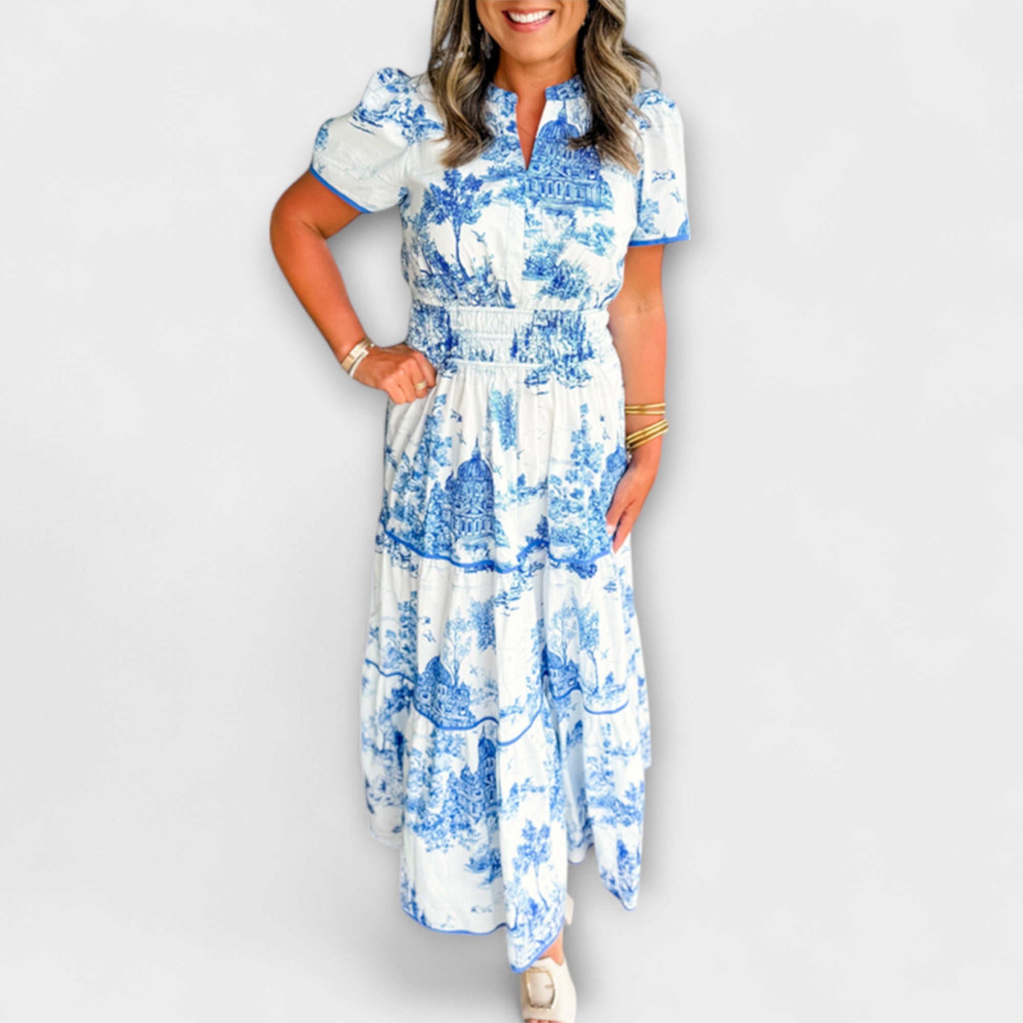 Eliza - Tidlös Toile Maxi Klänning
