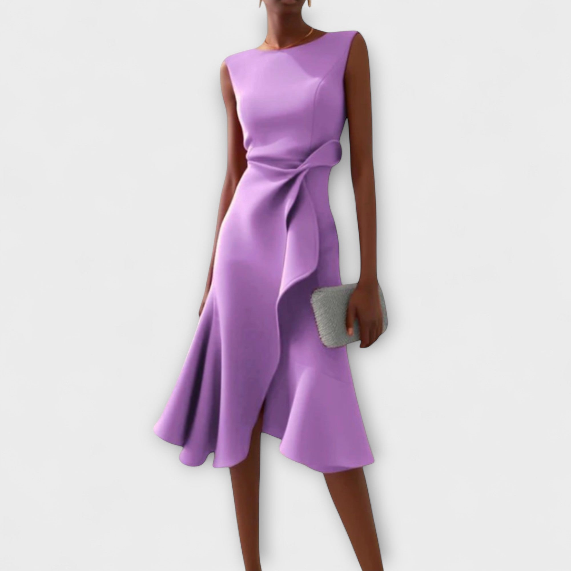 Juliette – Draperad Asymmetrisk Midiklänning
