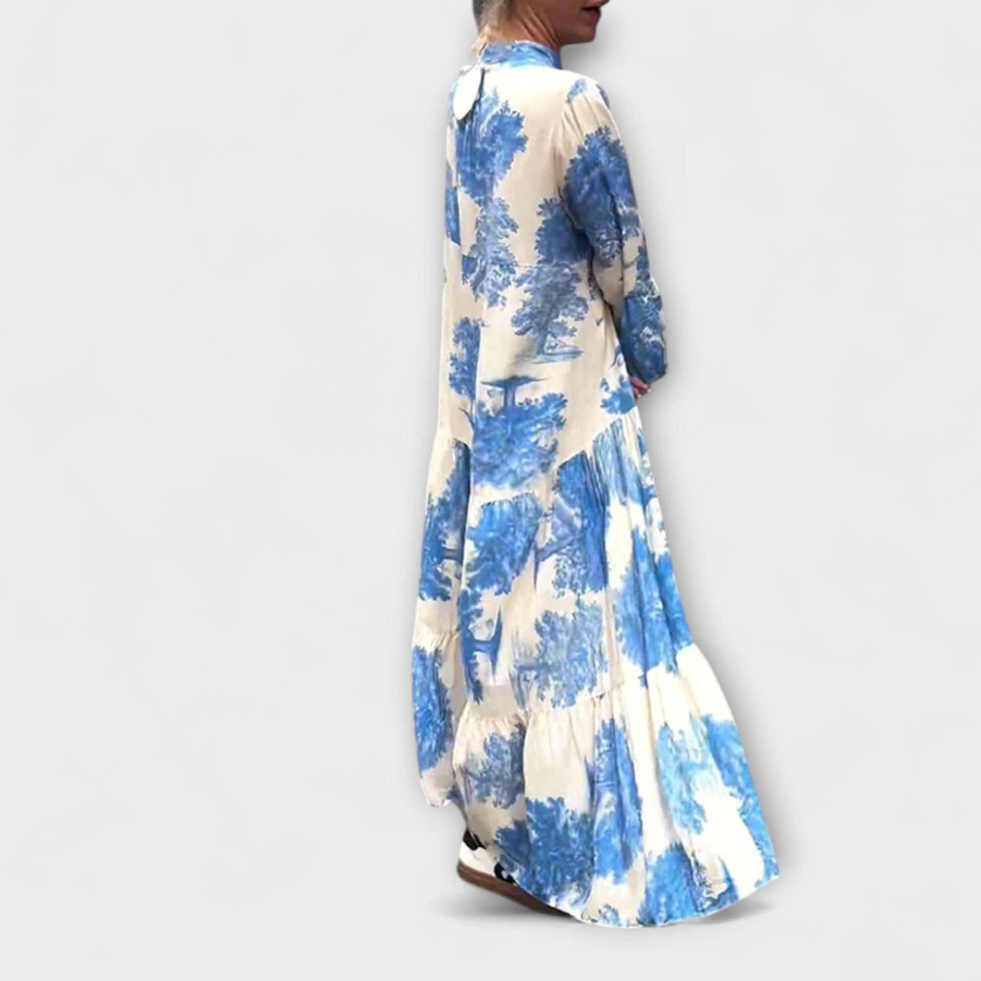Nerina - Elegant Blommig Maxi Klänning