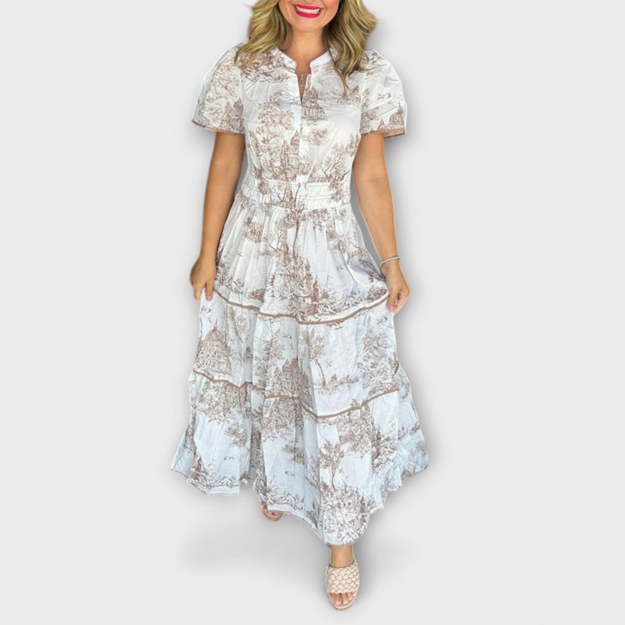 Eliza - Tidlös Toile Maxi Klänning