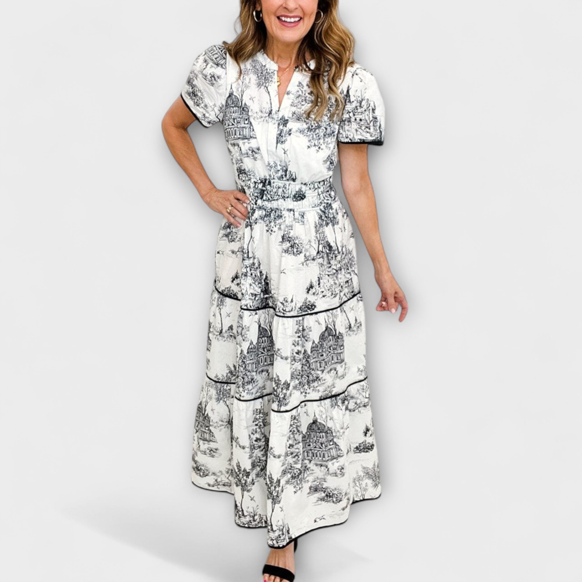 Eliza - Tidlös Toile Maxi Klänning
