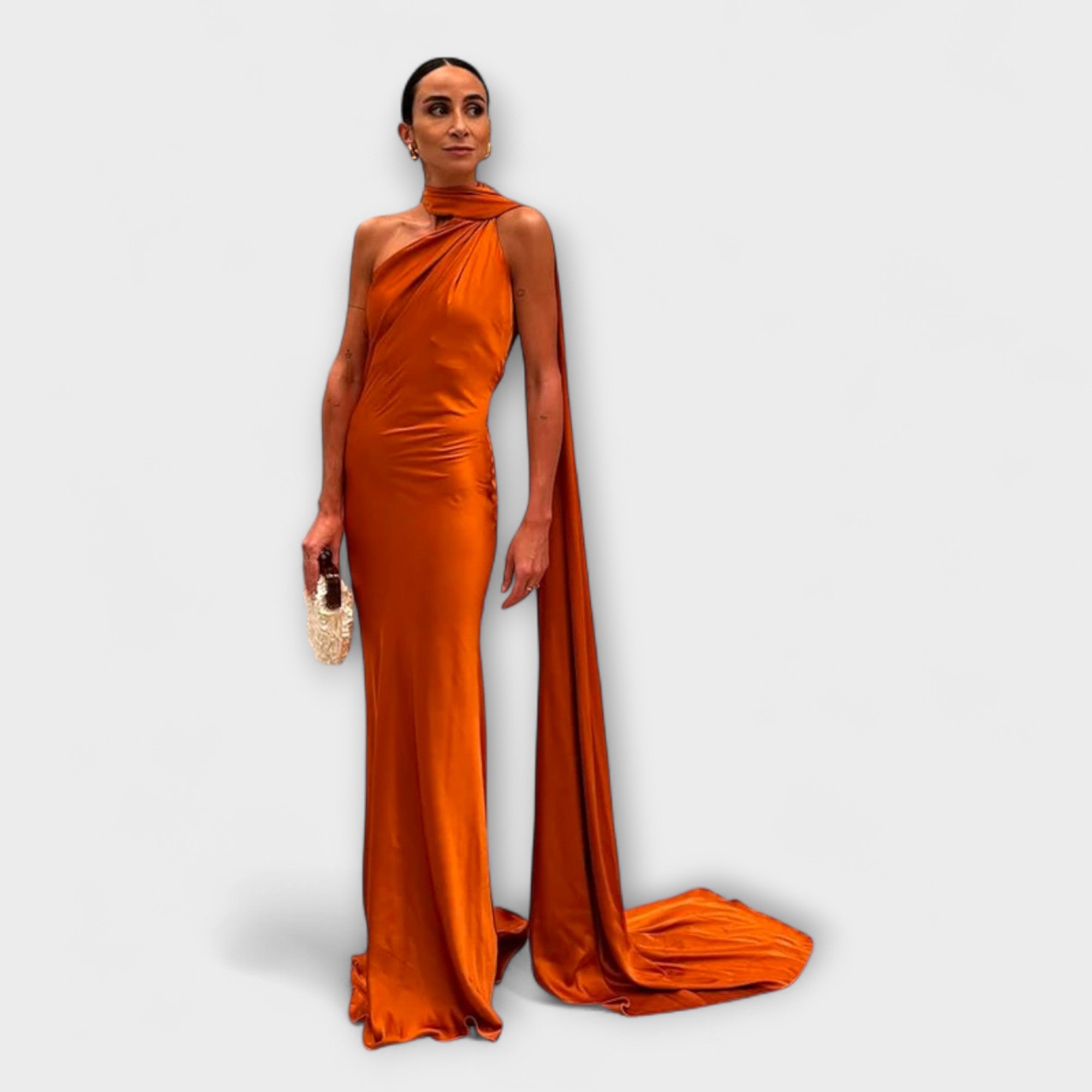 Chic Off-Shoulder Halter Maxi Klänning