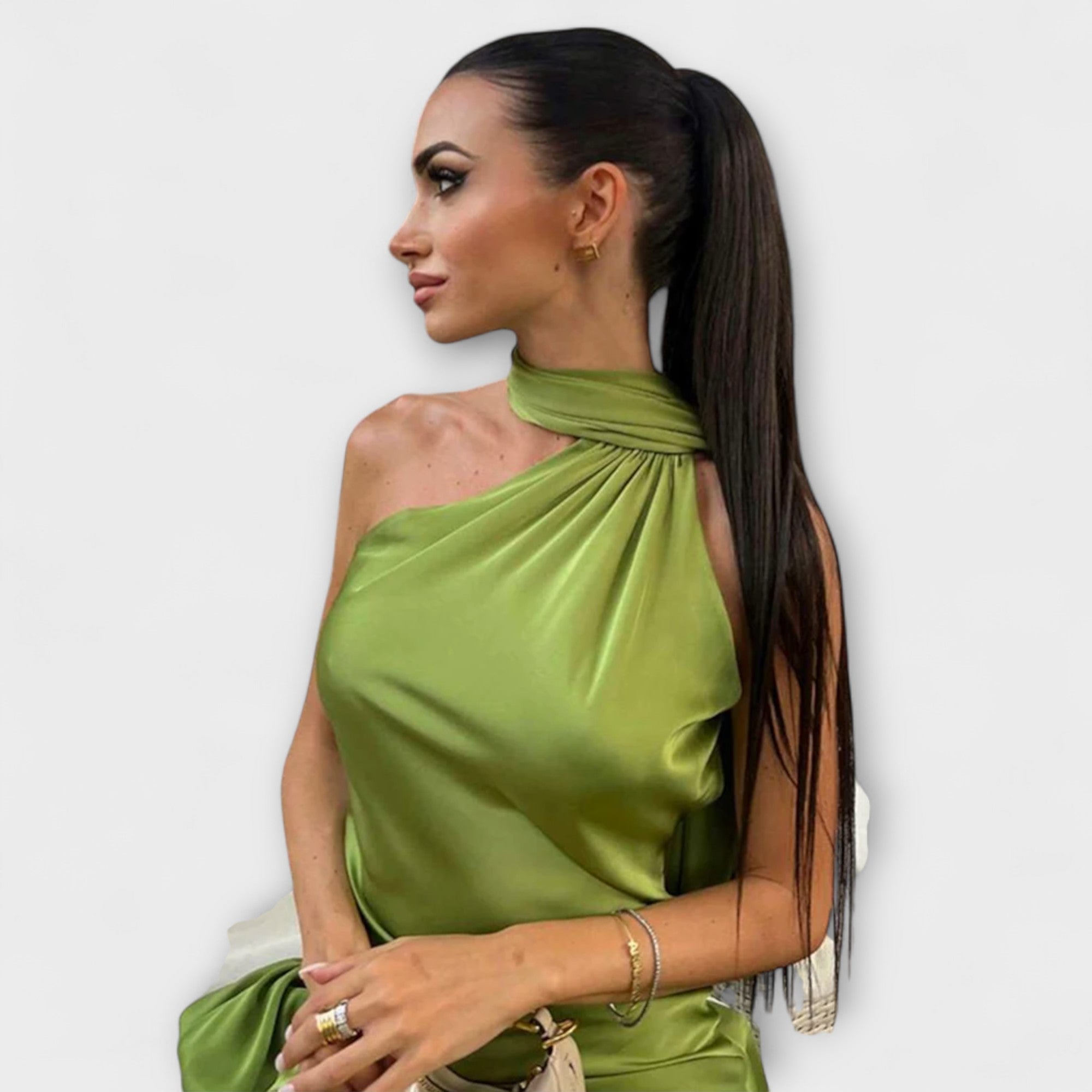 Chic Off-Shoulder Halter Maxi Klänning