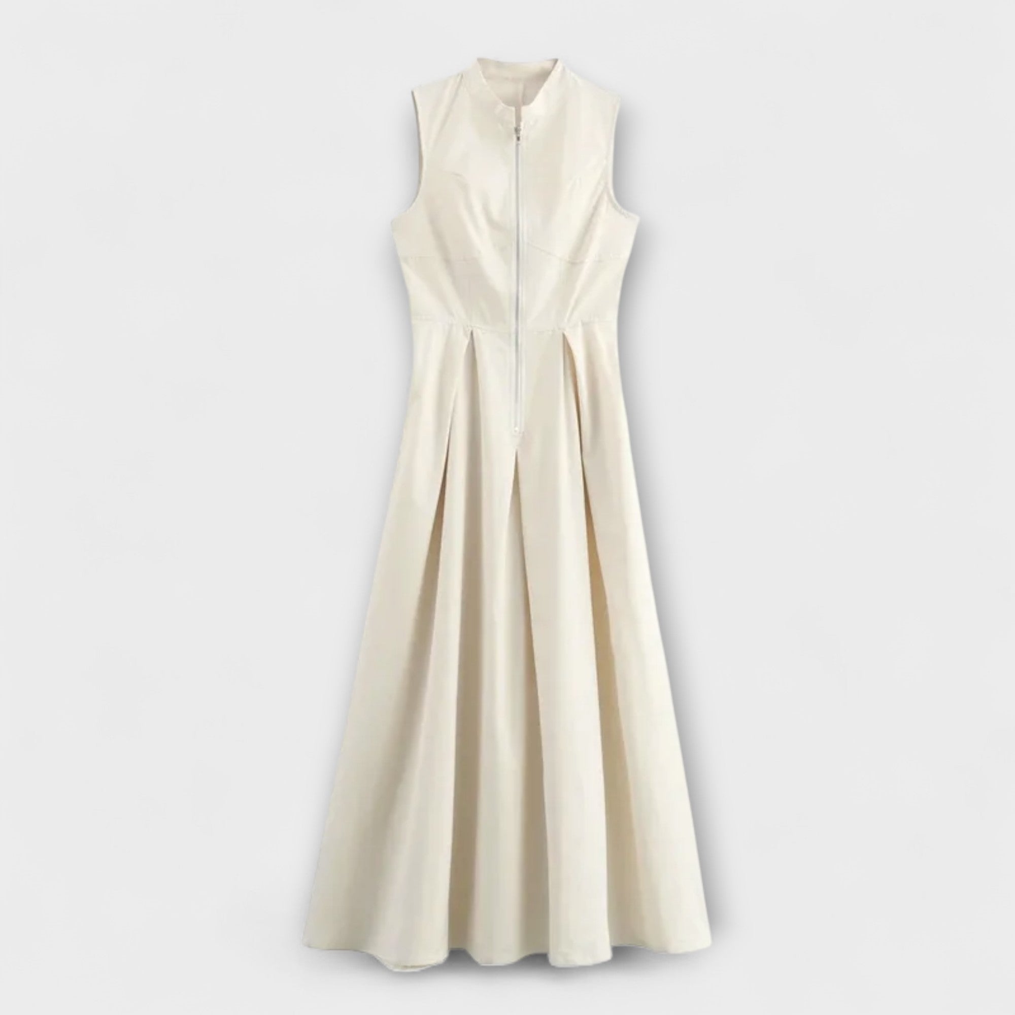 Ärmlös Plisserad Bodycon Midi Klänning