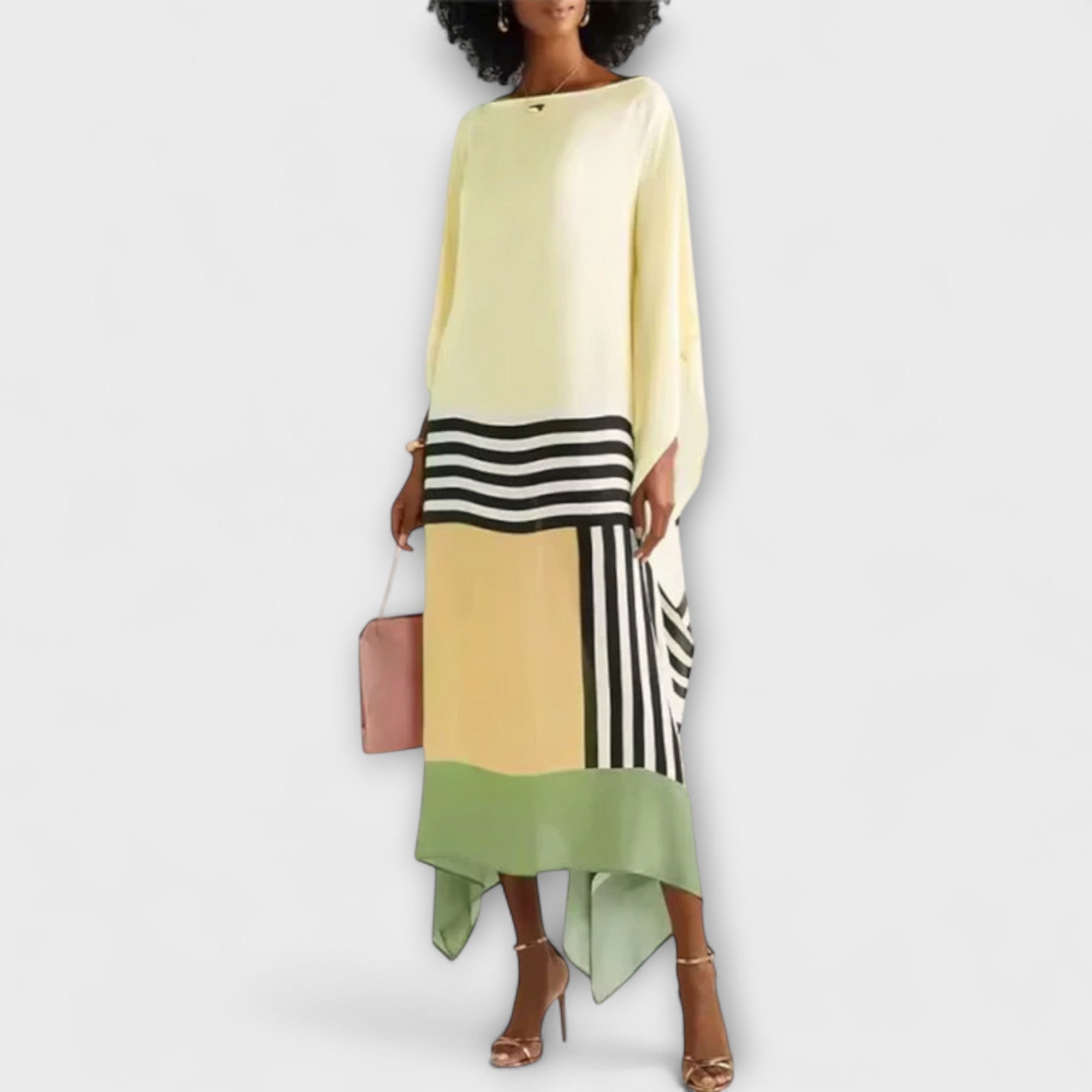 Elenora - Geometrisk kaftan med locker cut