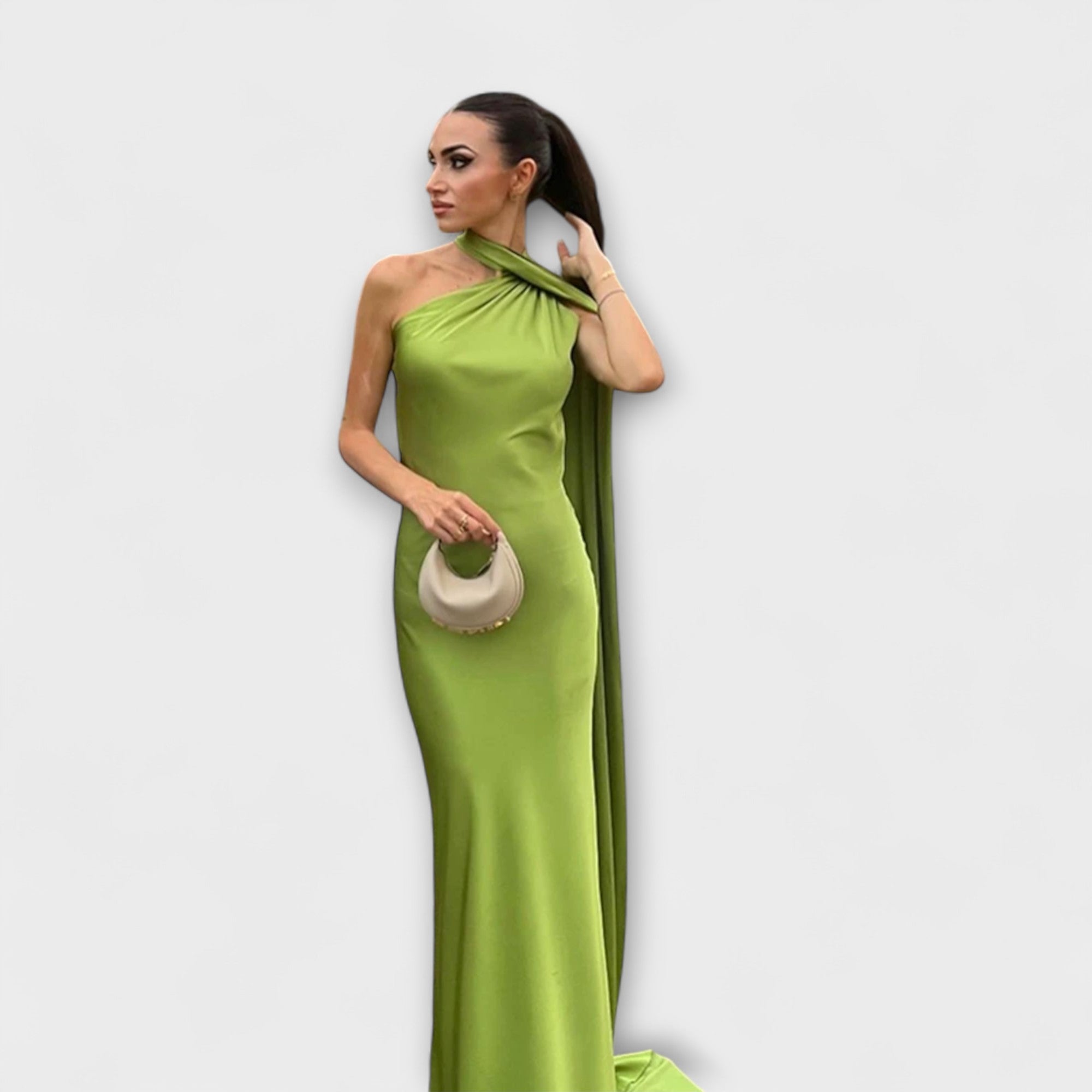 Chic Off-Shoulder Halter Maxi Klänning