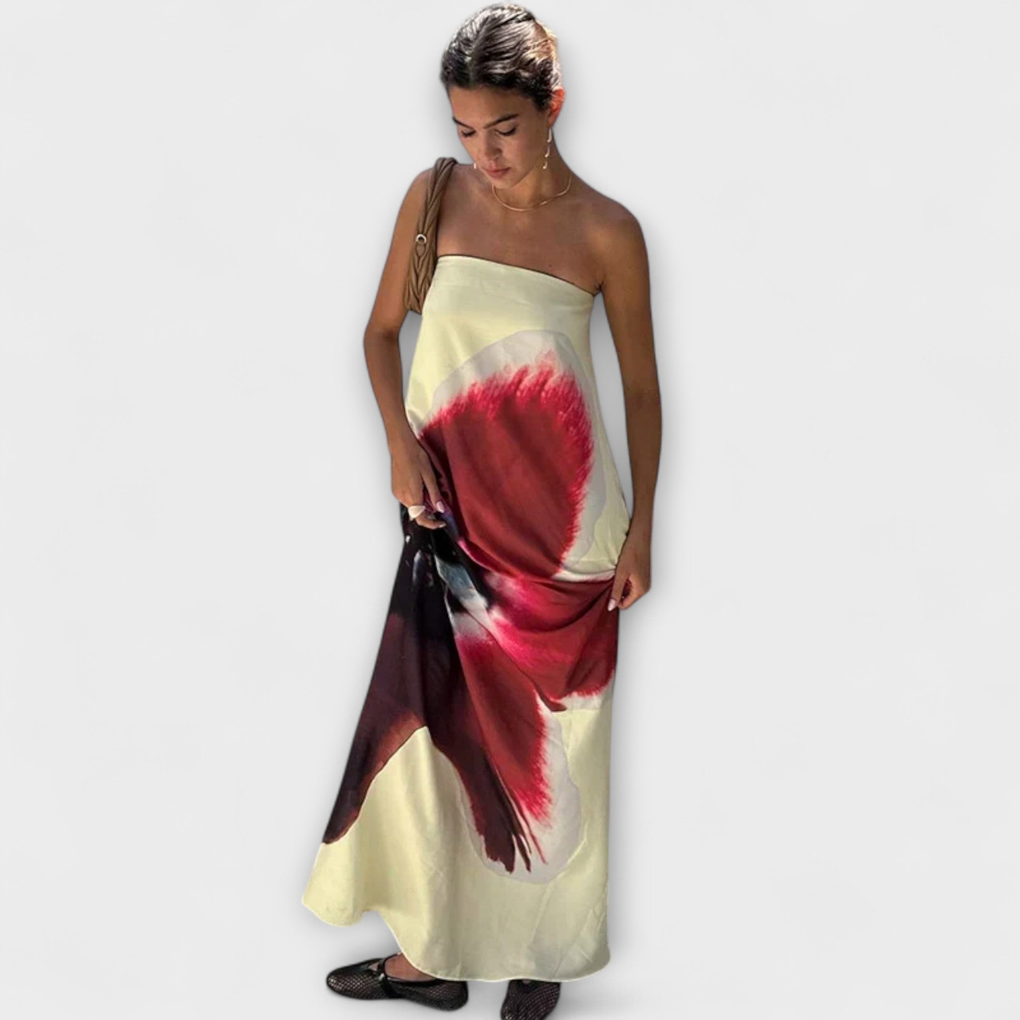 Chic Off-Shoulder Ärm-lös Maxi Klänning