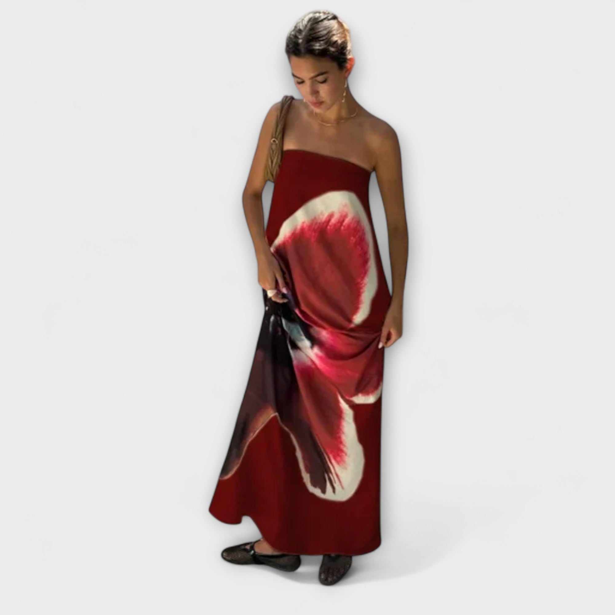 Chic Off-Shoulder Ärm-lös Maxi Klänning
