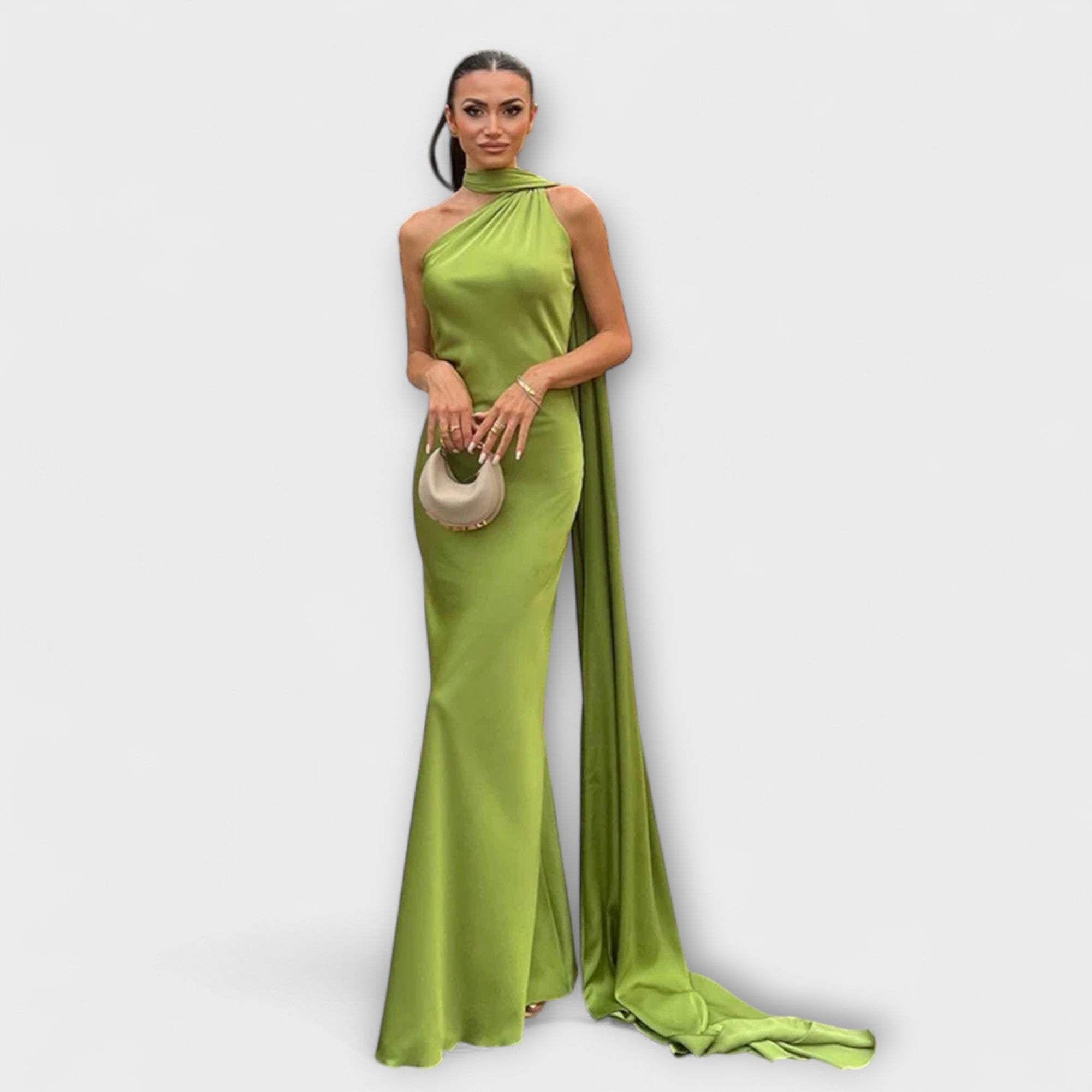 Chic Off-Shoulder Halter Maxi Klänning
