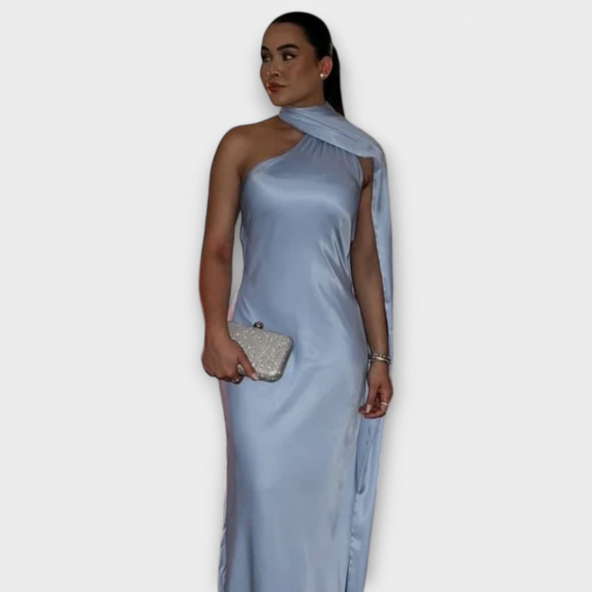 Chic Off-Shoulder Halter Maxi Klänning
