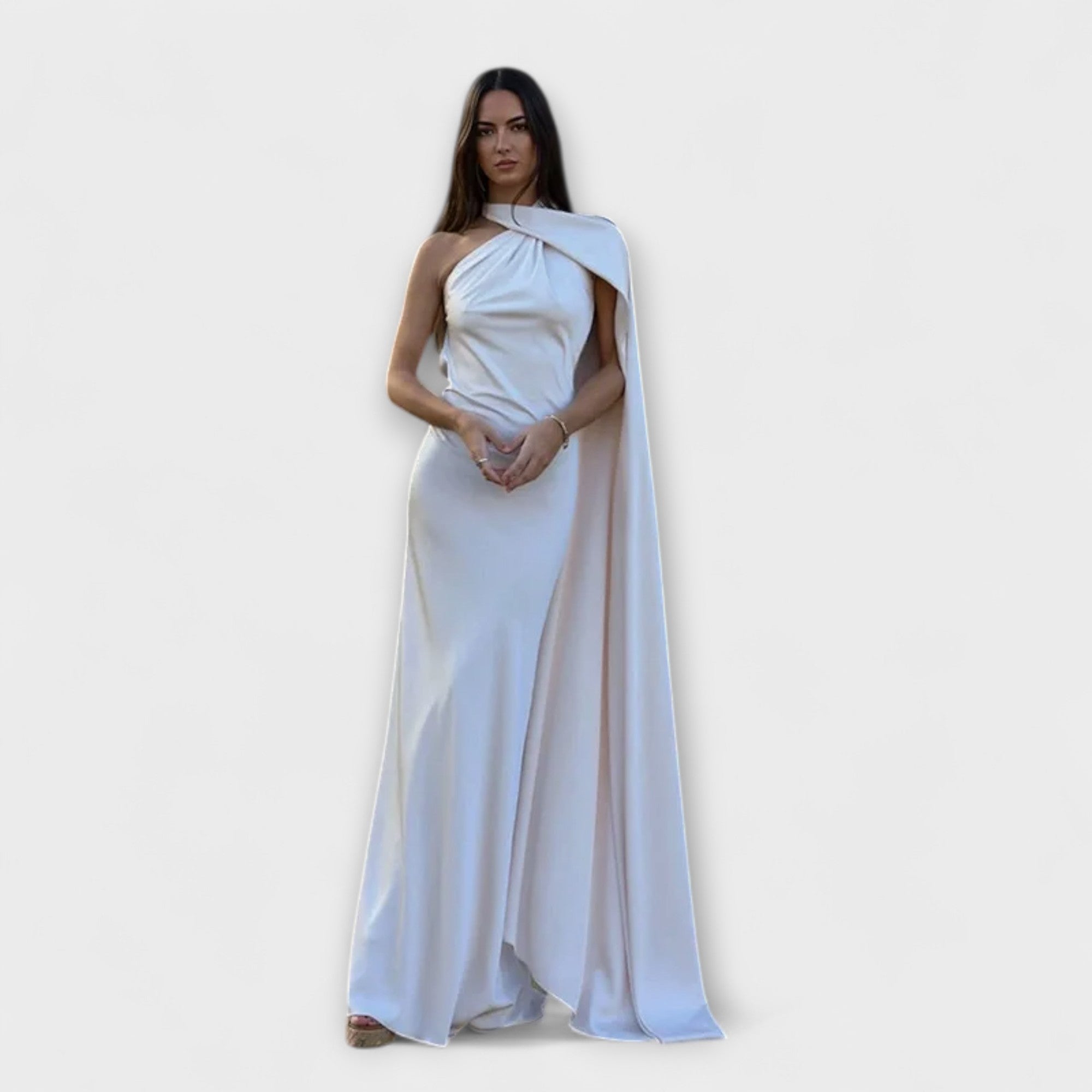 Chic Off-Shoulder Halter Maxi Klänning
