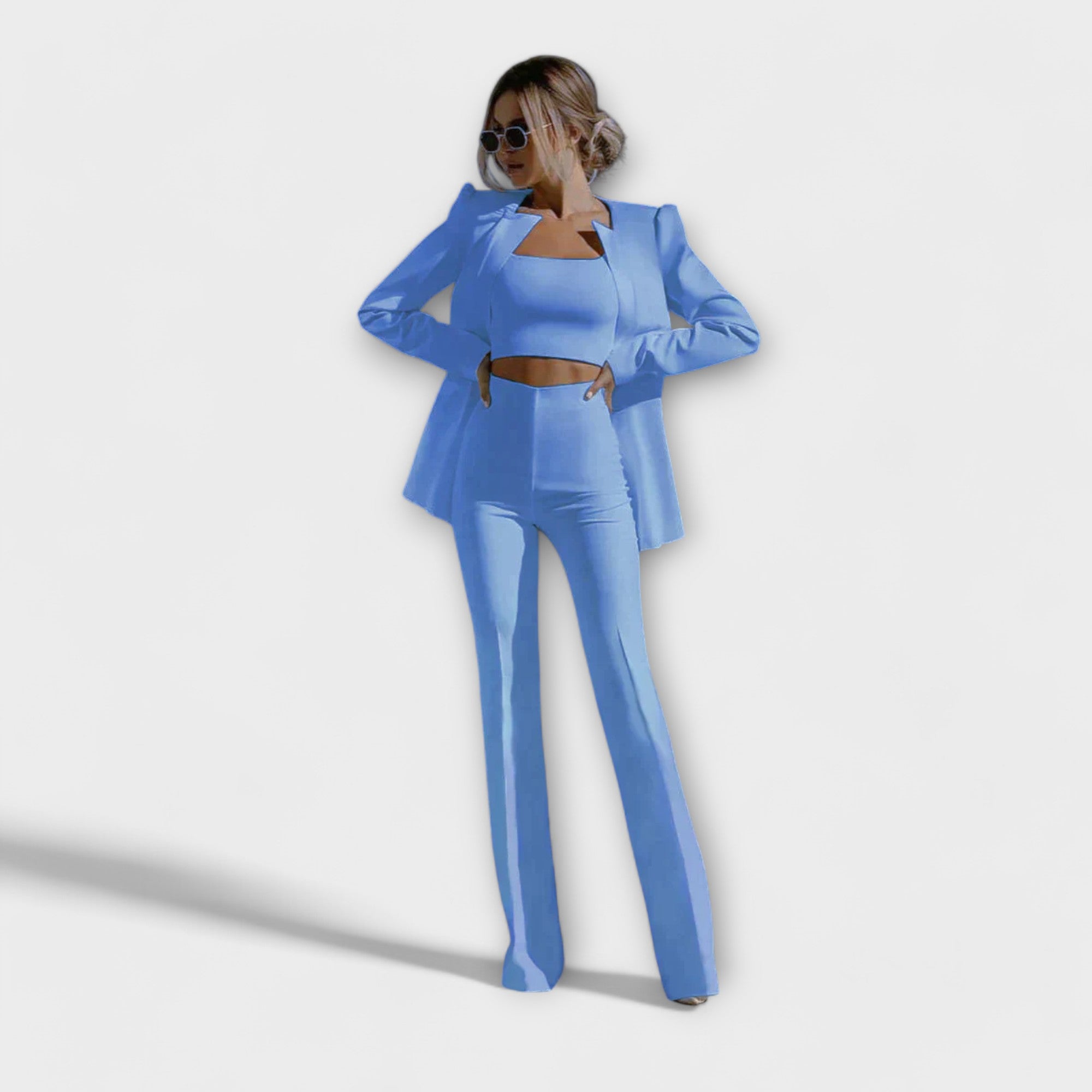 Selina - Stilig 3-delat Set (Blazer, Top, Byxor)