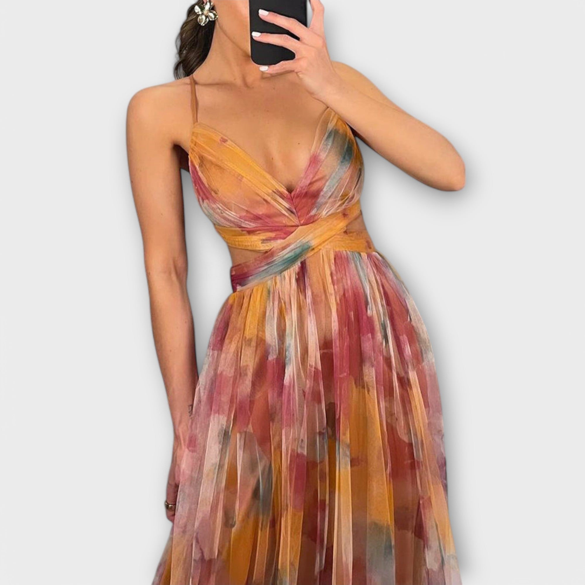 Annai Mesh Maxi Klänning - Elegant och Figurformande