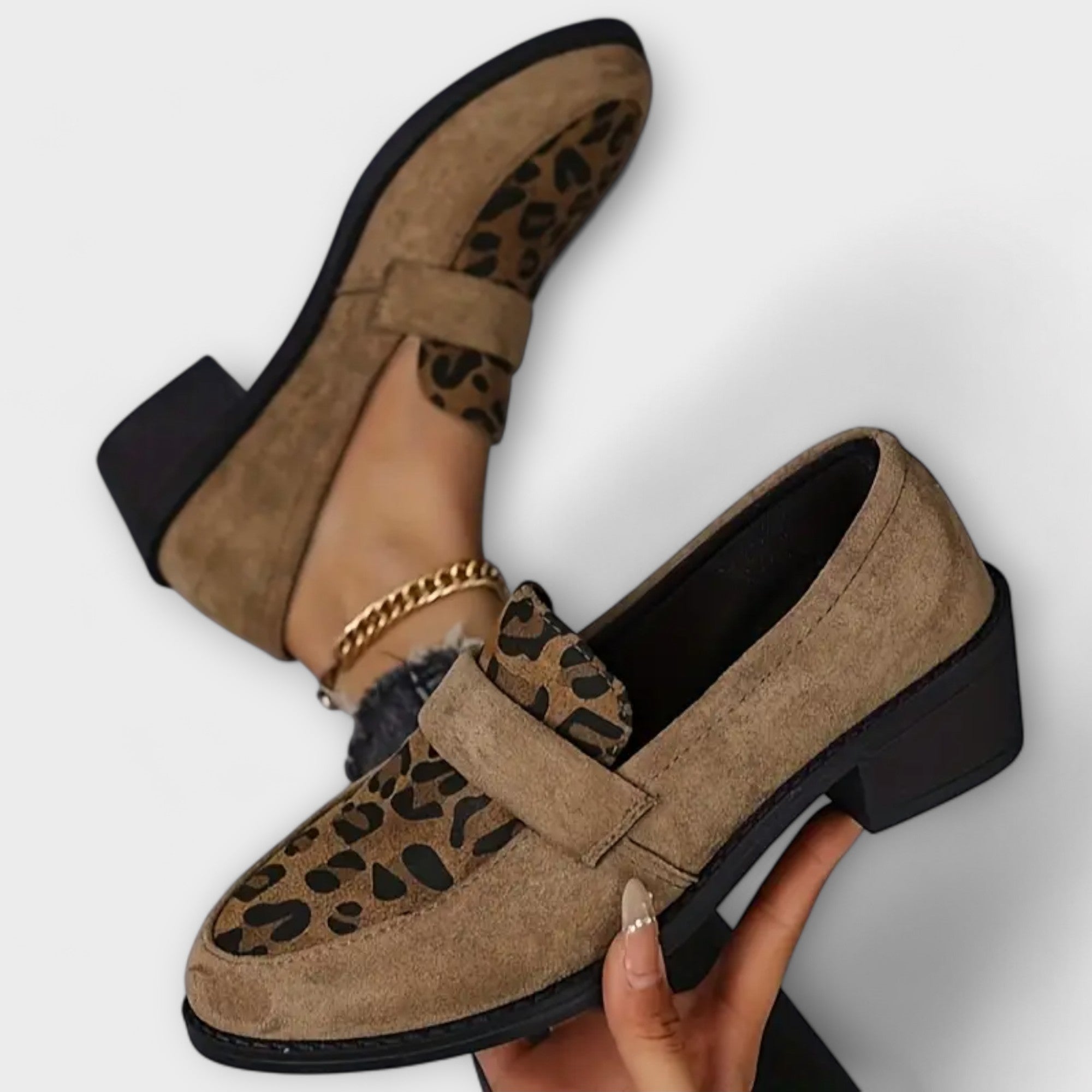Karla - Eleganta Dam skor med Leopardmönster