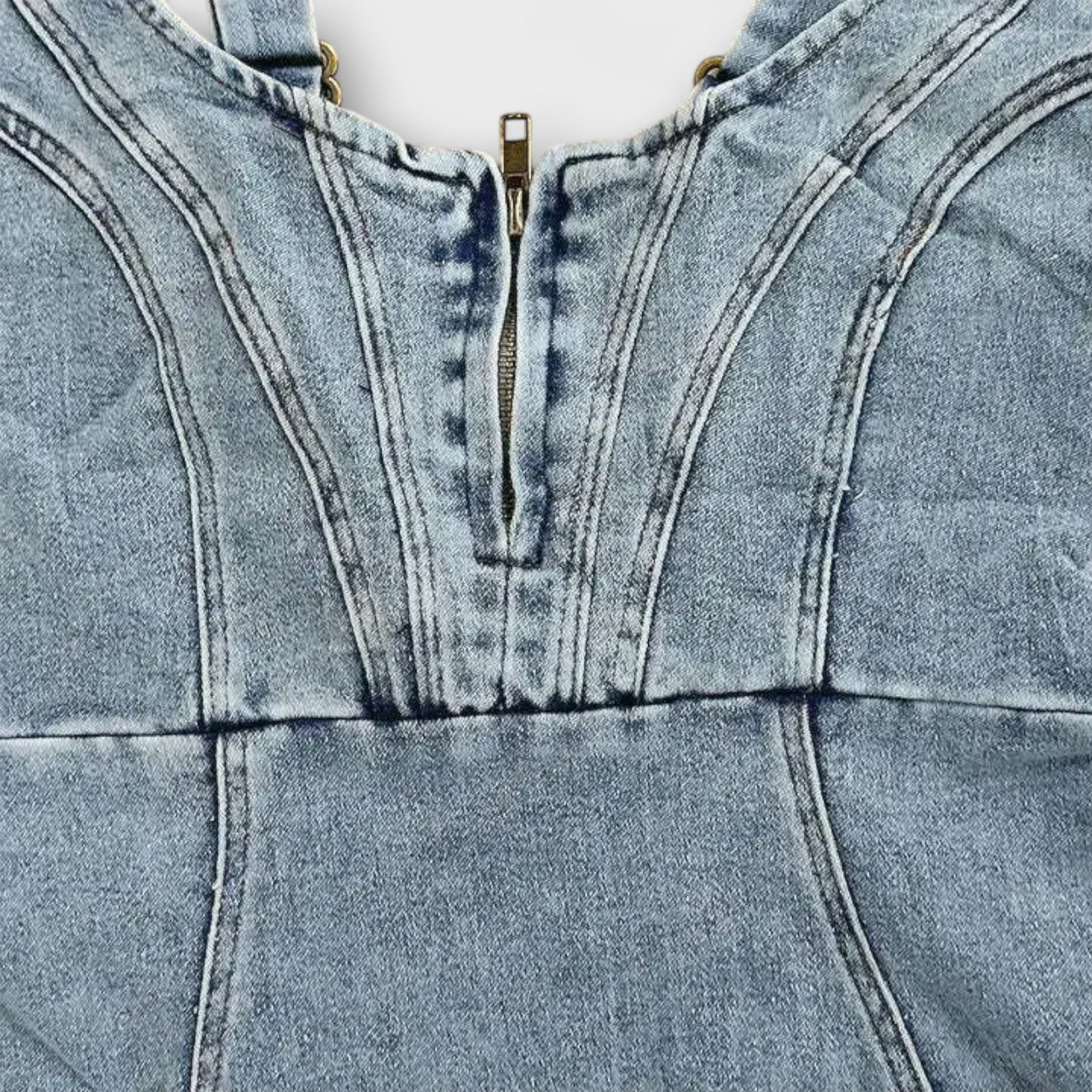 Anna - Denimklänning med Justerbara Remmar