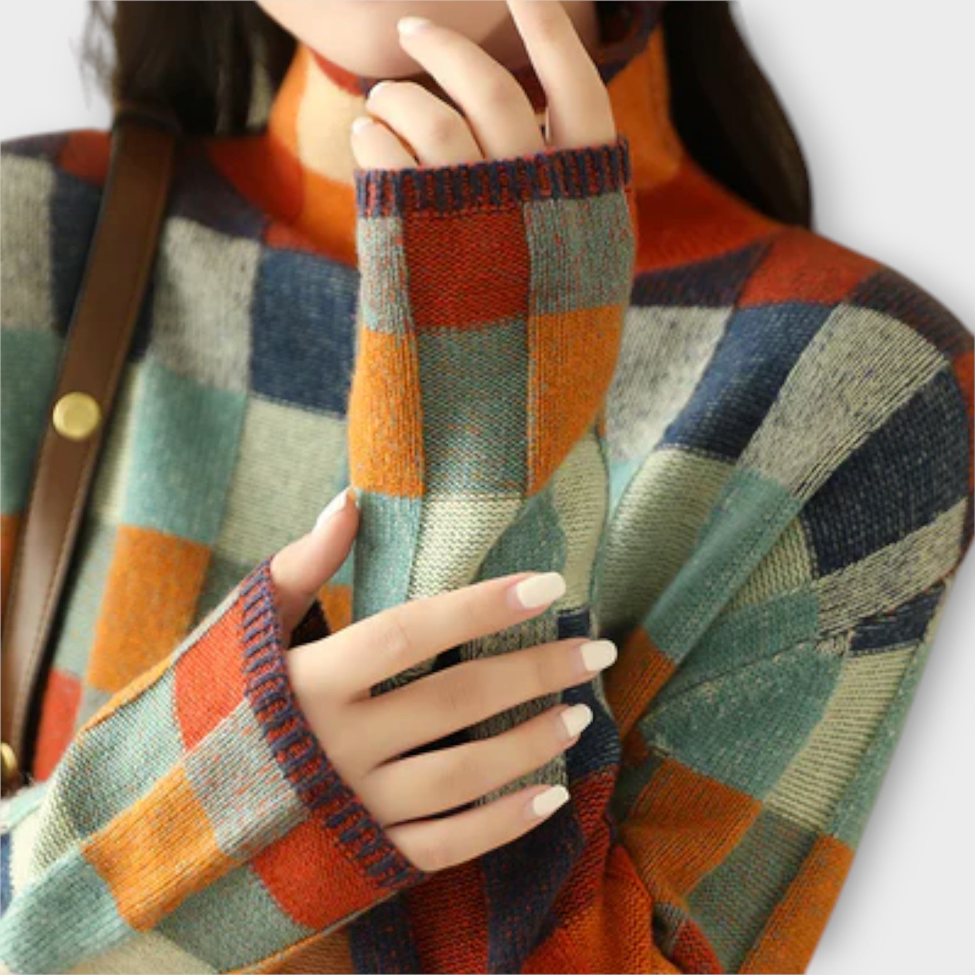 Erika - Patchwork Turtleneck Tröja