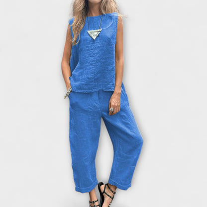 Jennifer - Avslappnad Bomull-Linne Outfit