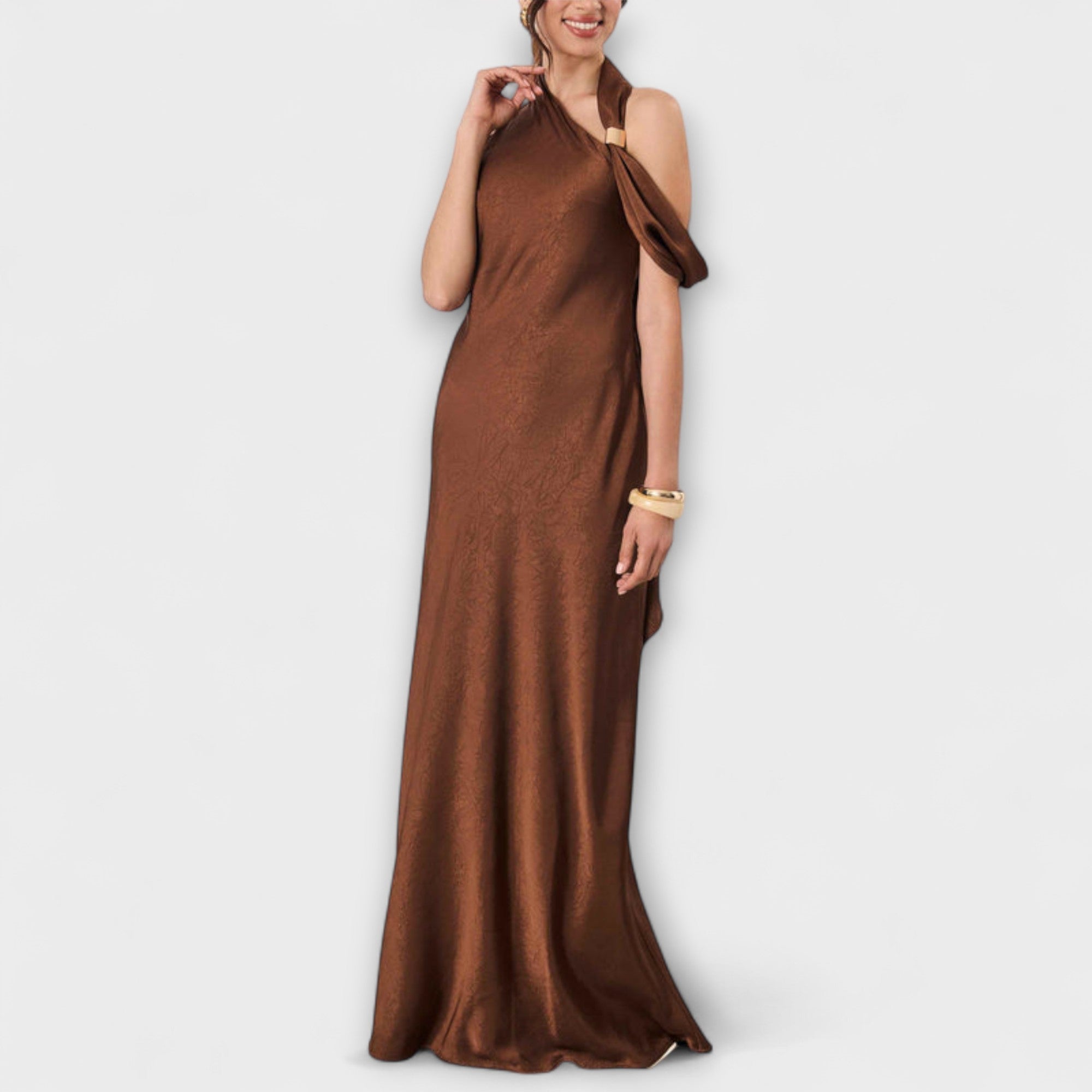 Azura - Chic Maxi Klänning i Siden
