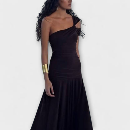 Margot - Off-Shoulder Fitted Maxi Klänning