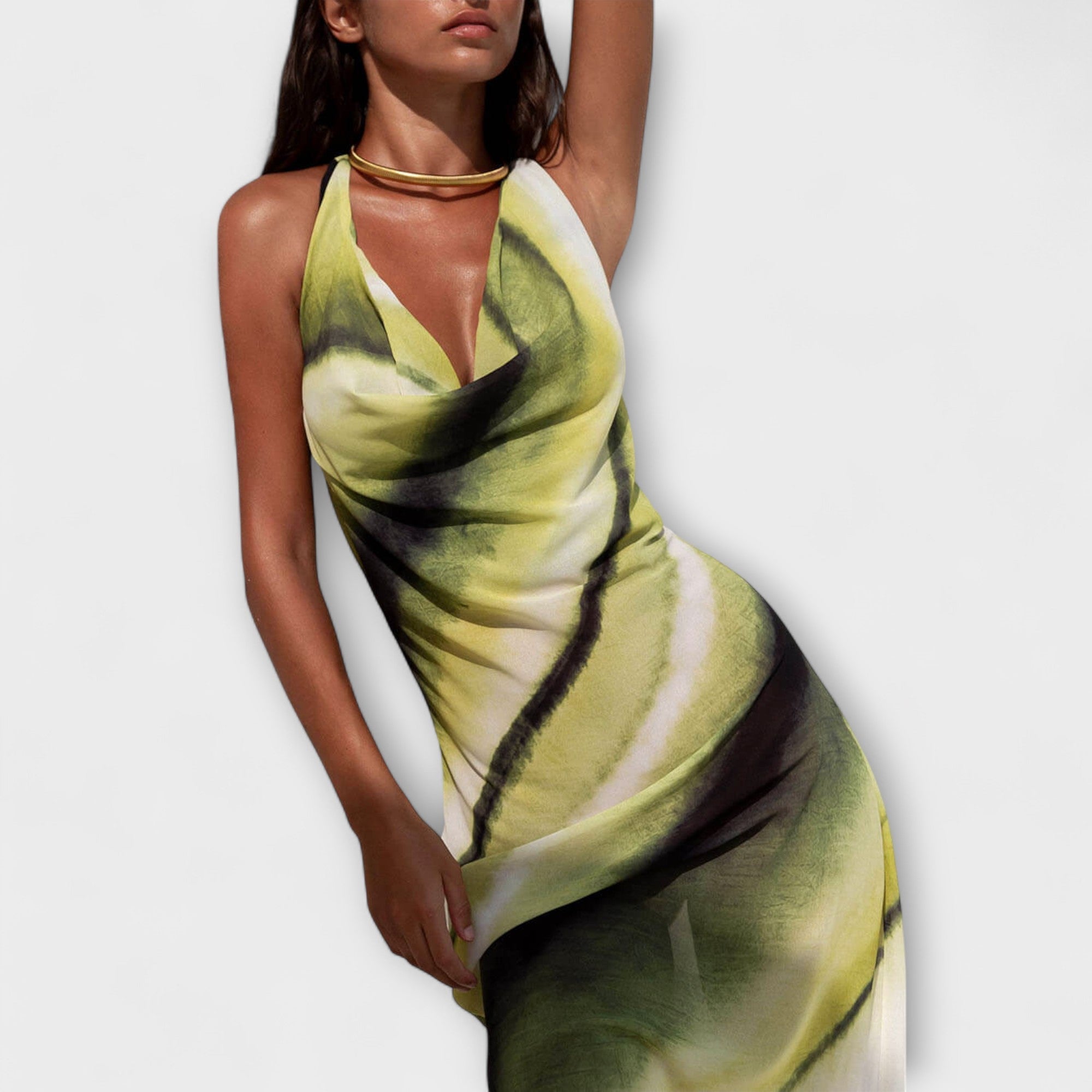 Klassisk Tie-Dye Gradient Maxi Klänning