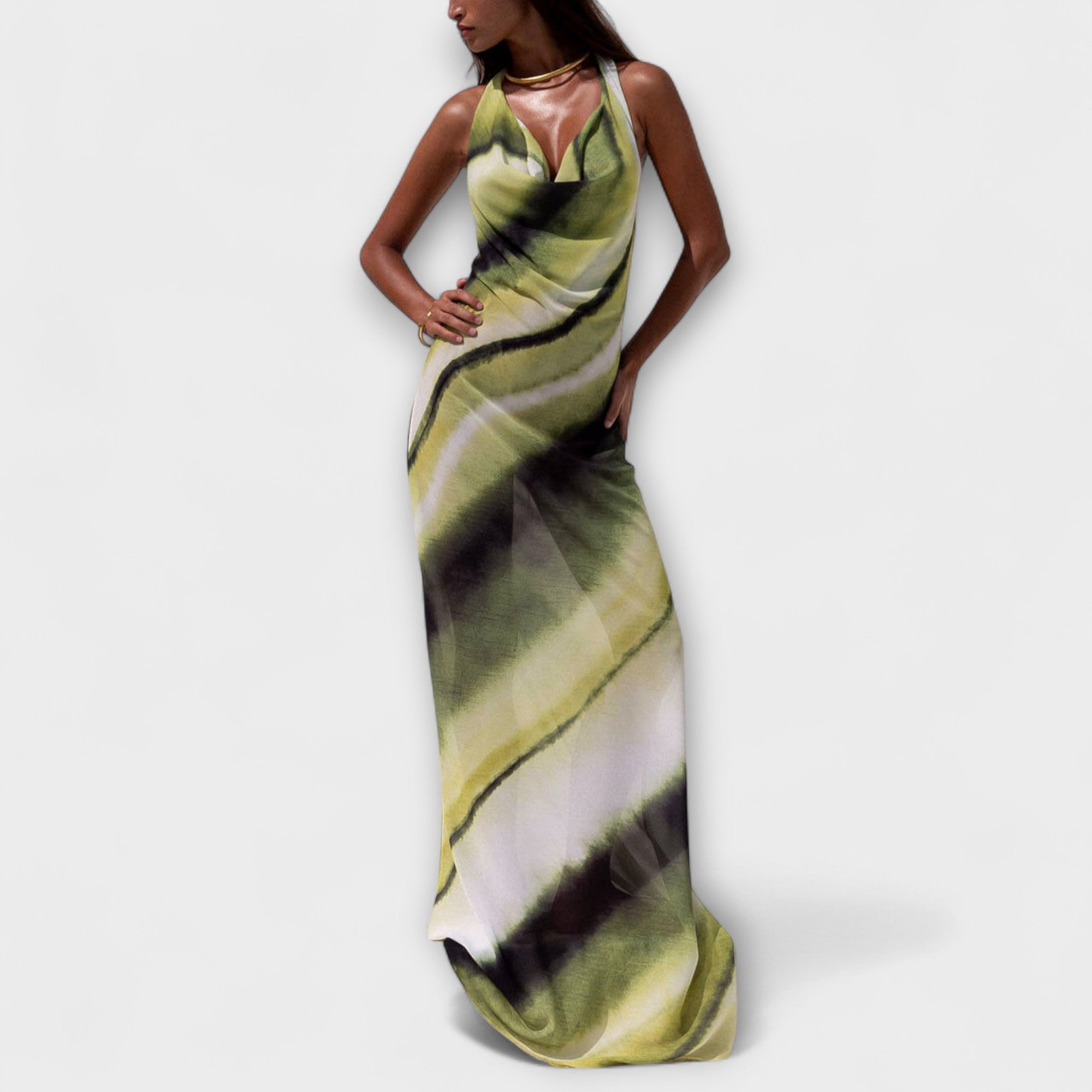 Klassisk Tie-Dye Gradient Maxi Klänning