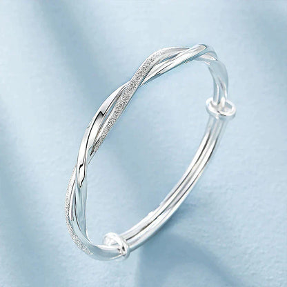 Flätat Silverarmband