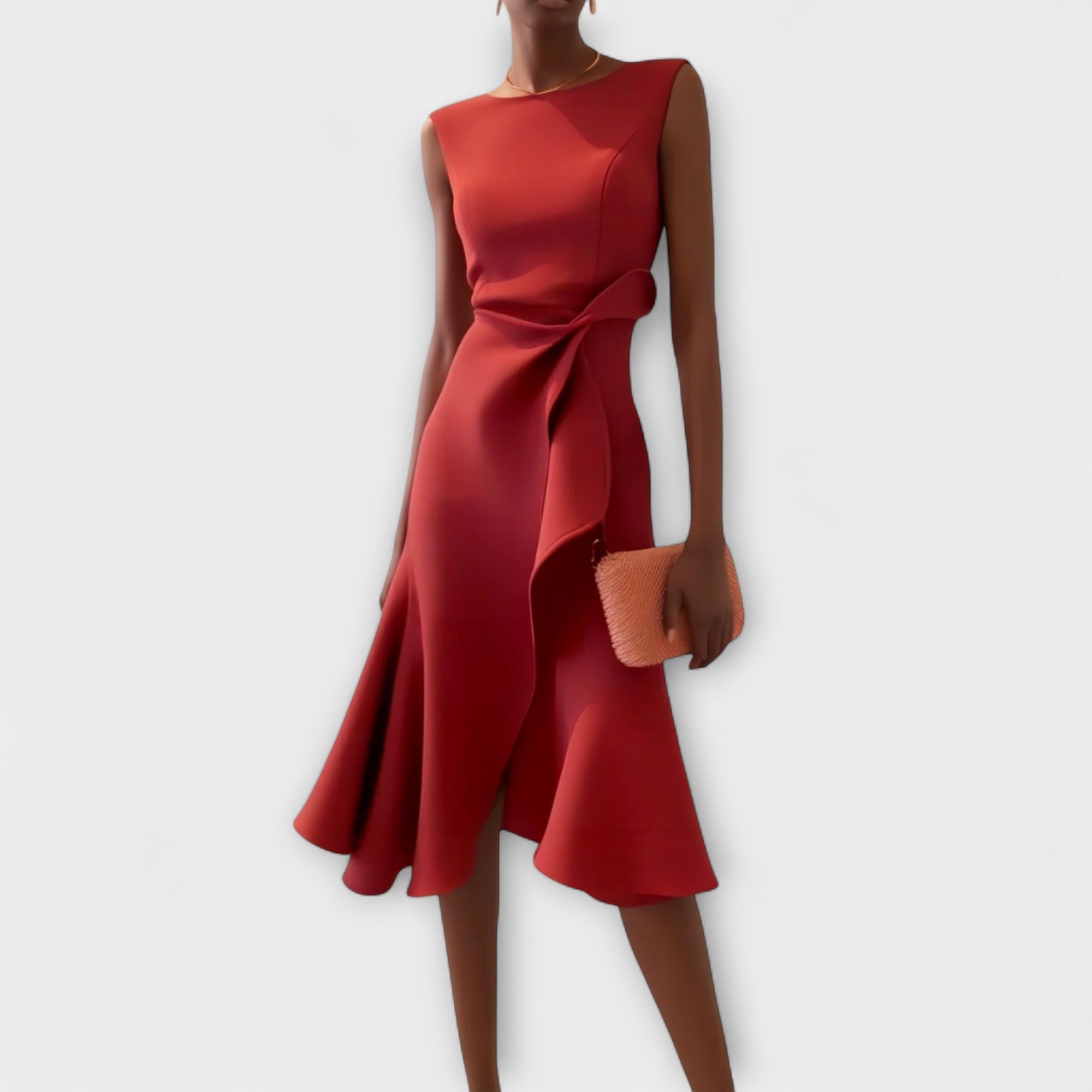 Juliette – Draperad Asymmetrisk Midiklänning