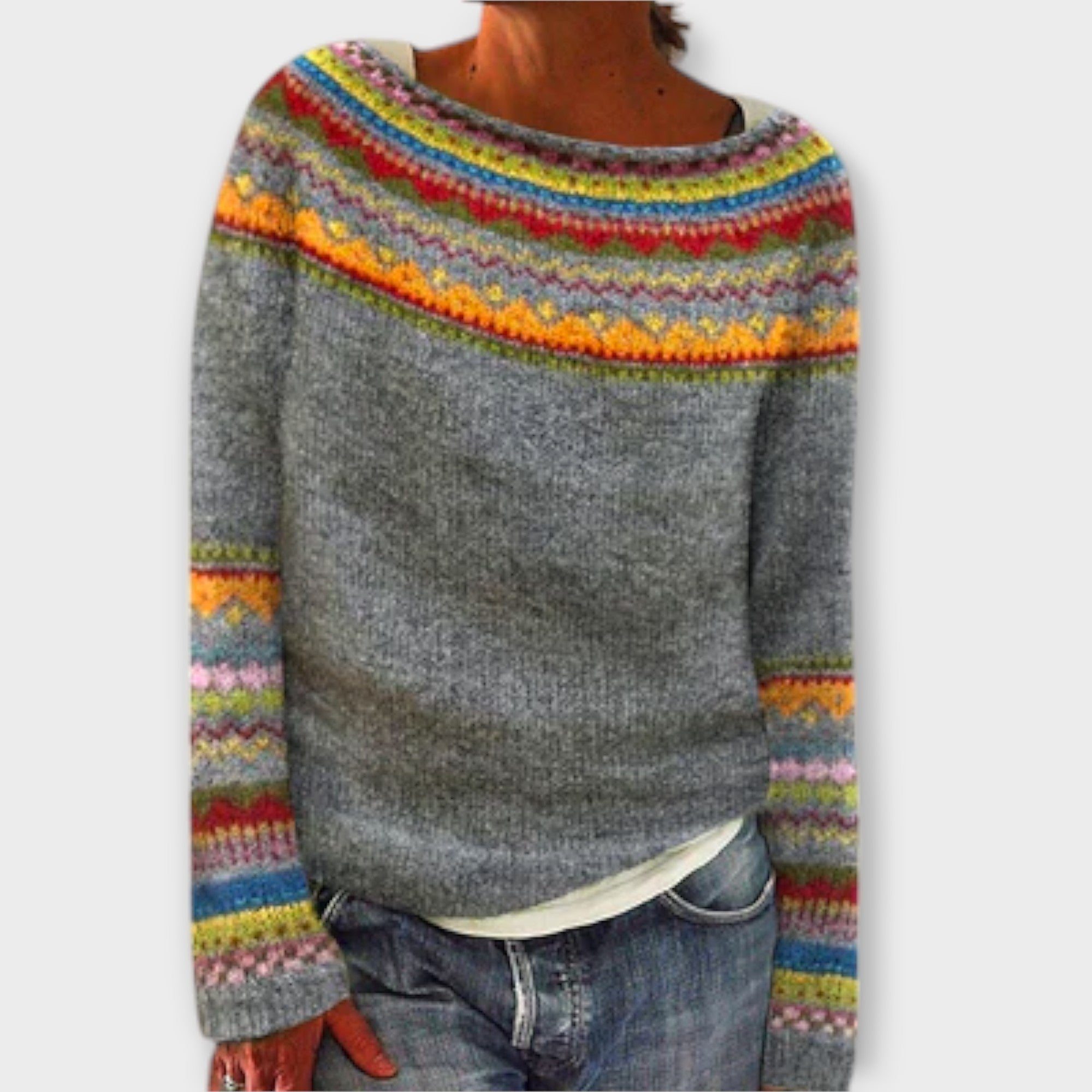 Vintage Stickad Tröja för Kvinnor
