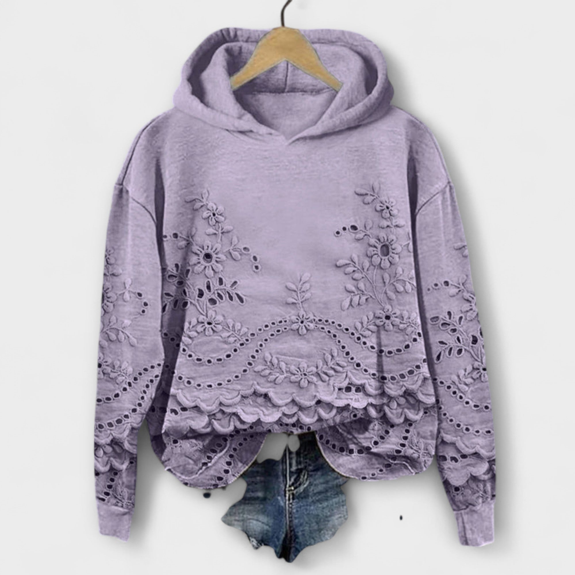 Grace – Vintage Hoodie med Blommönster