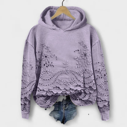 Grace – Vintage Hoodie med Blommönster