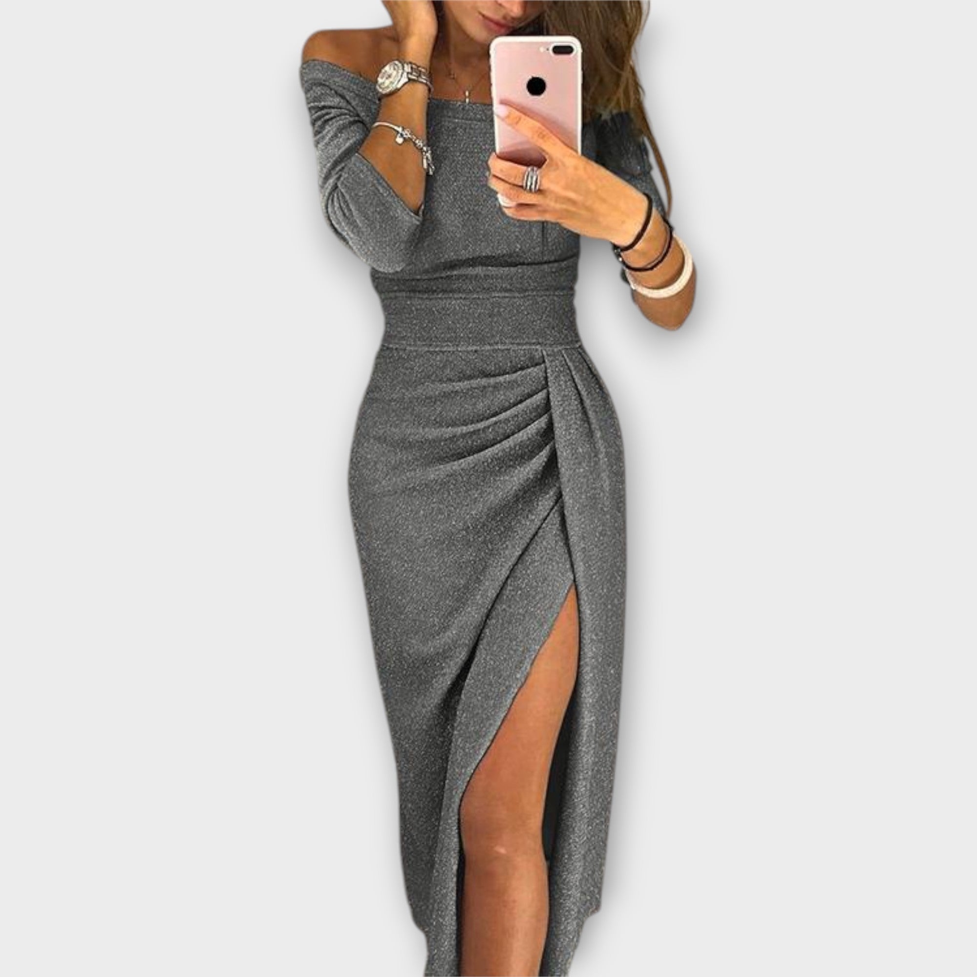 Lena - Elegant Off-Shoulder Klänning