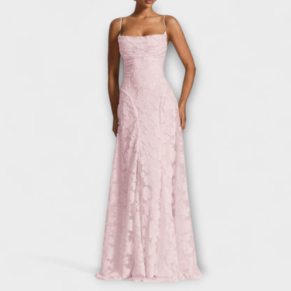 Emberly - Elegant Jacquard Maxi Klänning