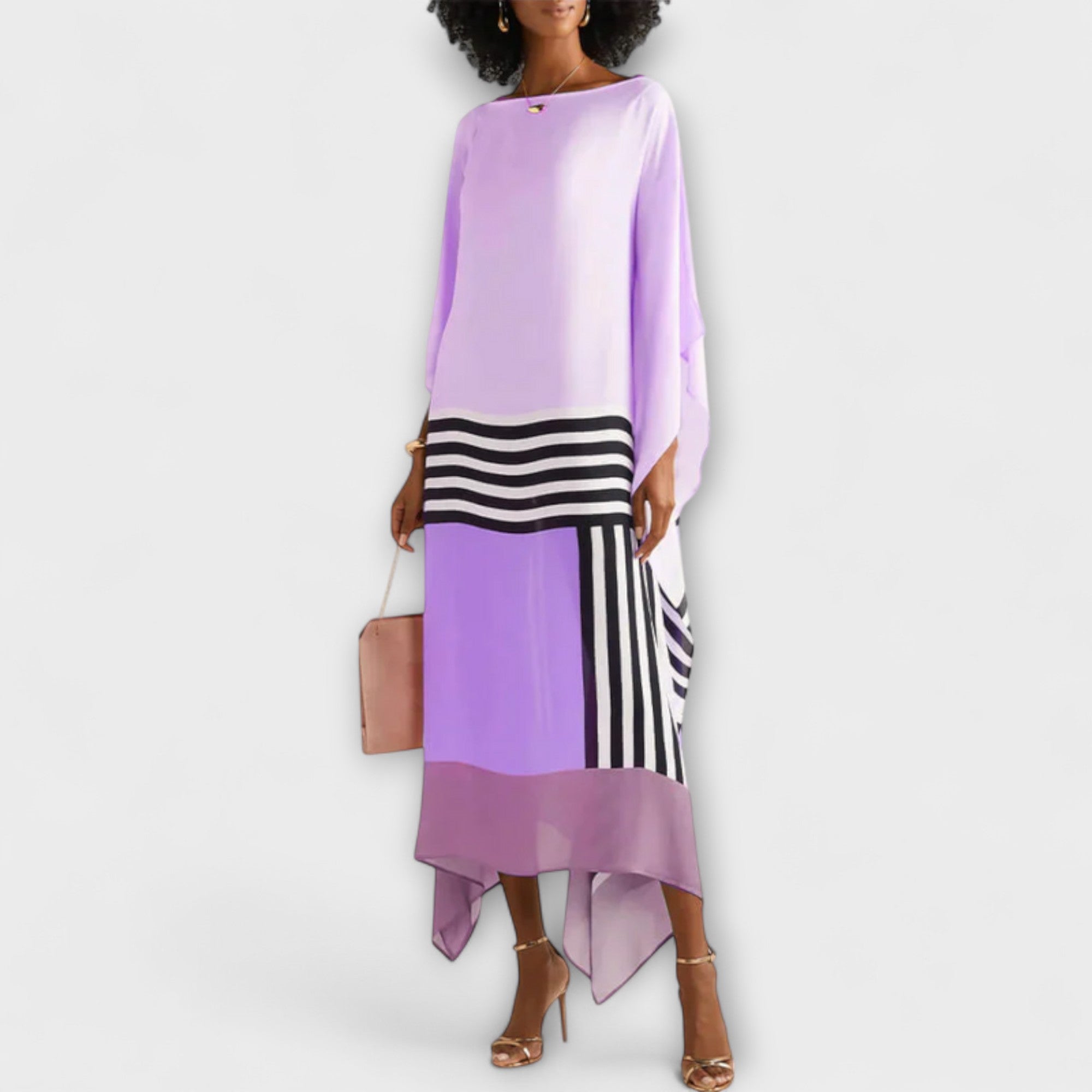 Elenora - Geometrisk kaftan med locker cut