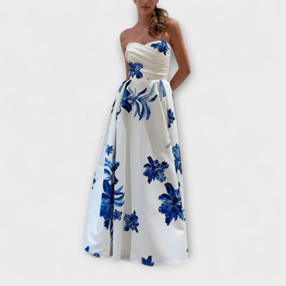 Rosalie - Stilig Off-Shoulder Blommig Maxiklänning