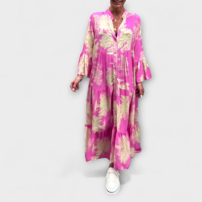 Nerina - Elegant Blommig Maxi Klänning
