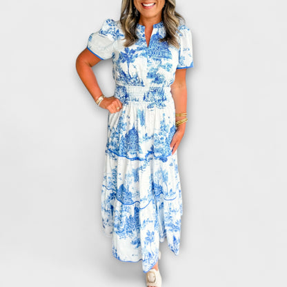 Eliza - Tidlös Toile Maxi Klänning