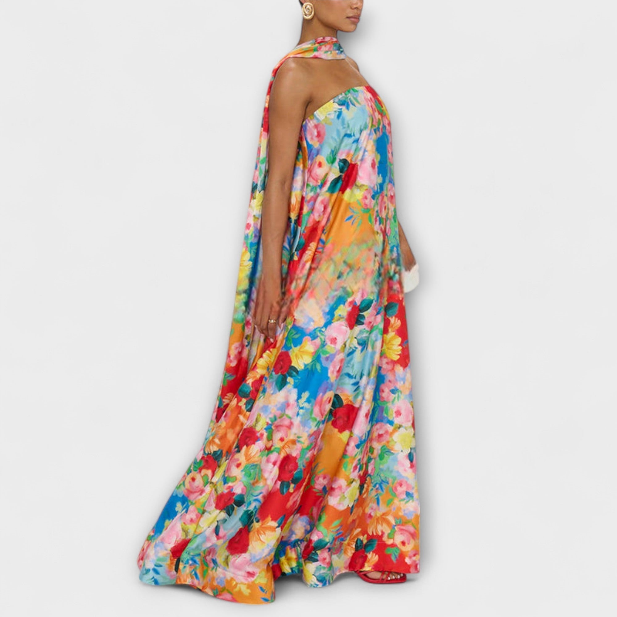 Harlow - Off-Shoulder Blommig Maxiklänning