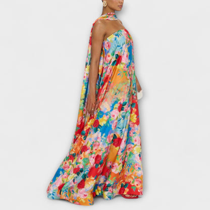 Harlow - Off-Shoulder Blommig Maxiklänning