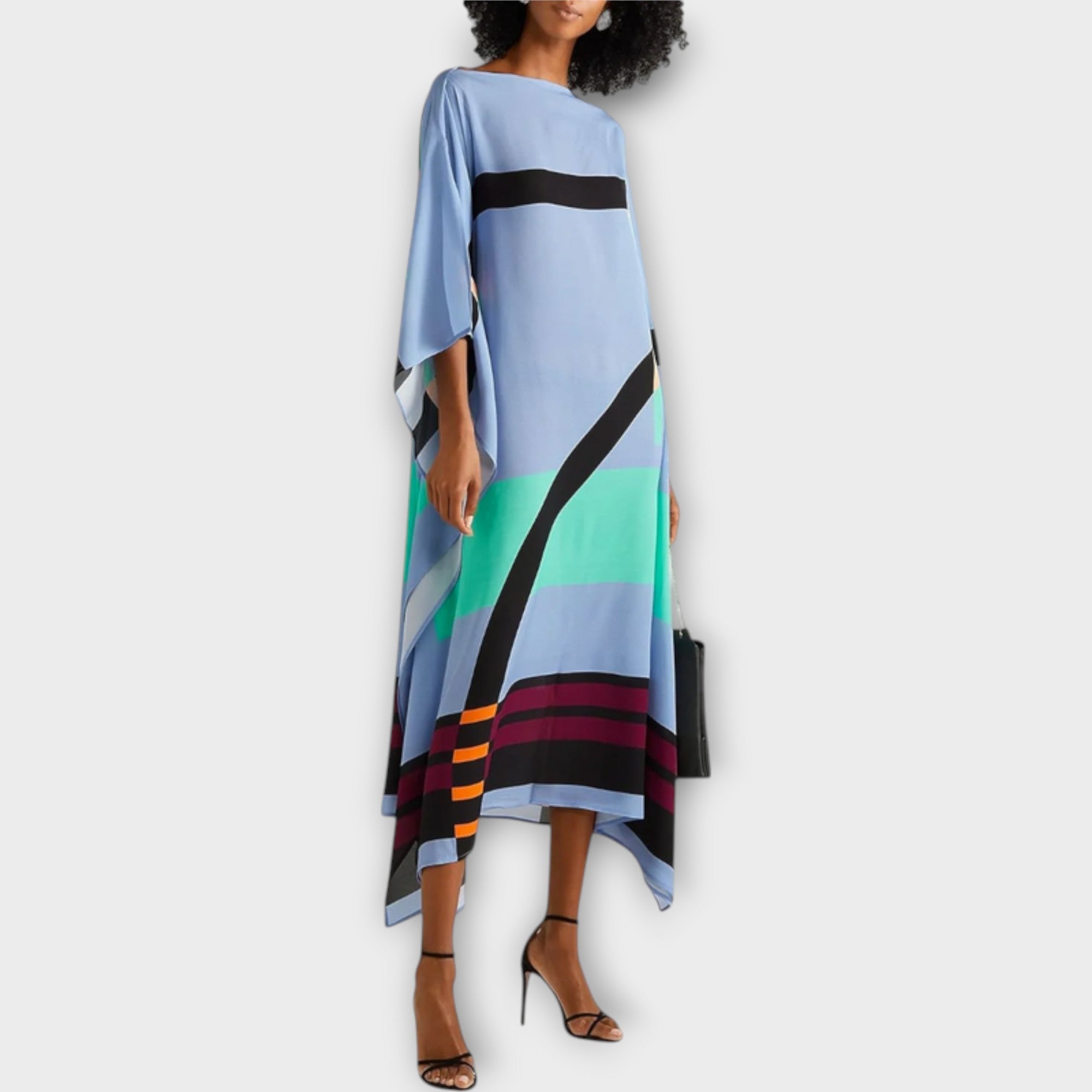 Elenora - Geometrisk kaftan med locker cut