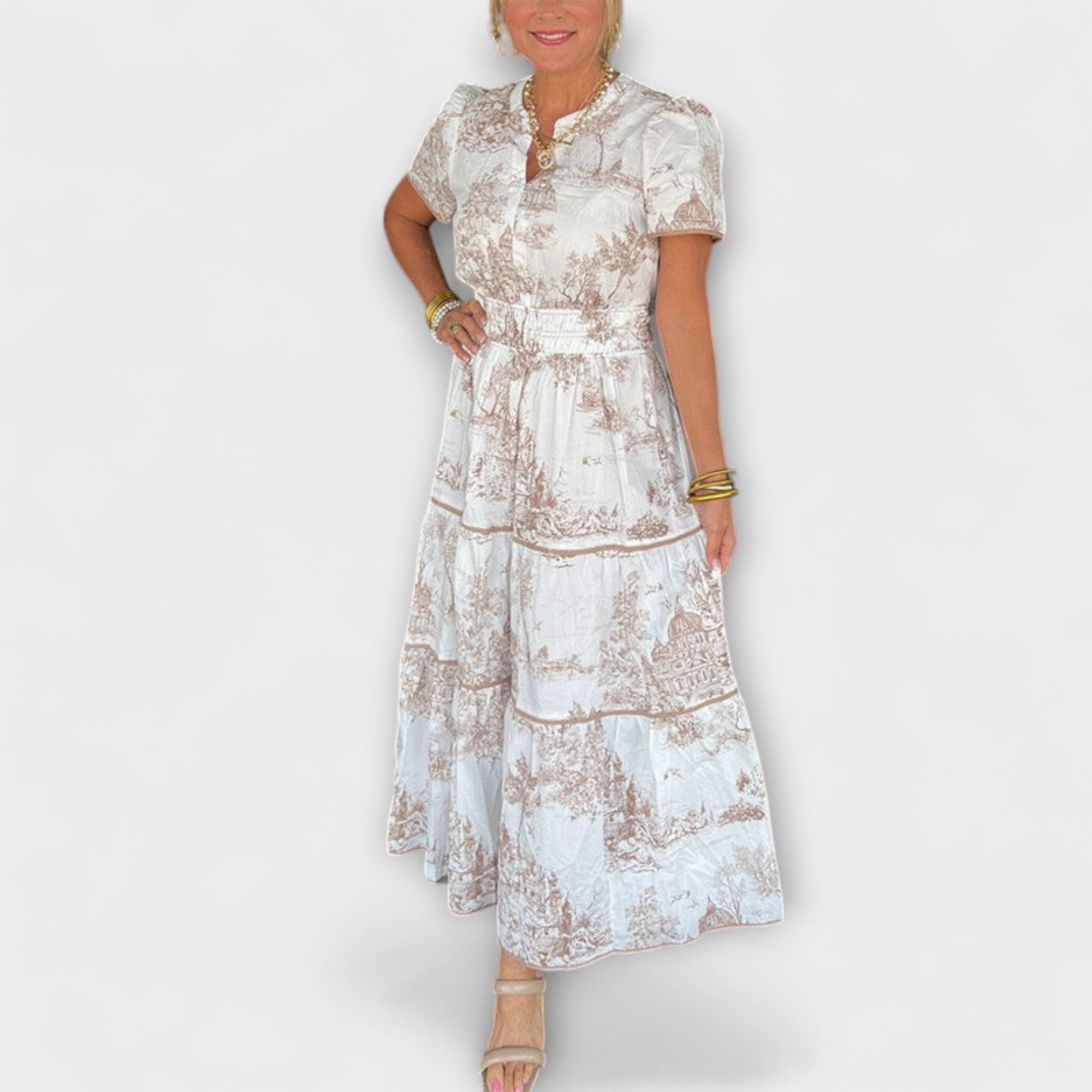 Eliza - Tidlös Toile Maxi Klänning