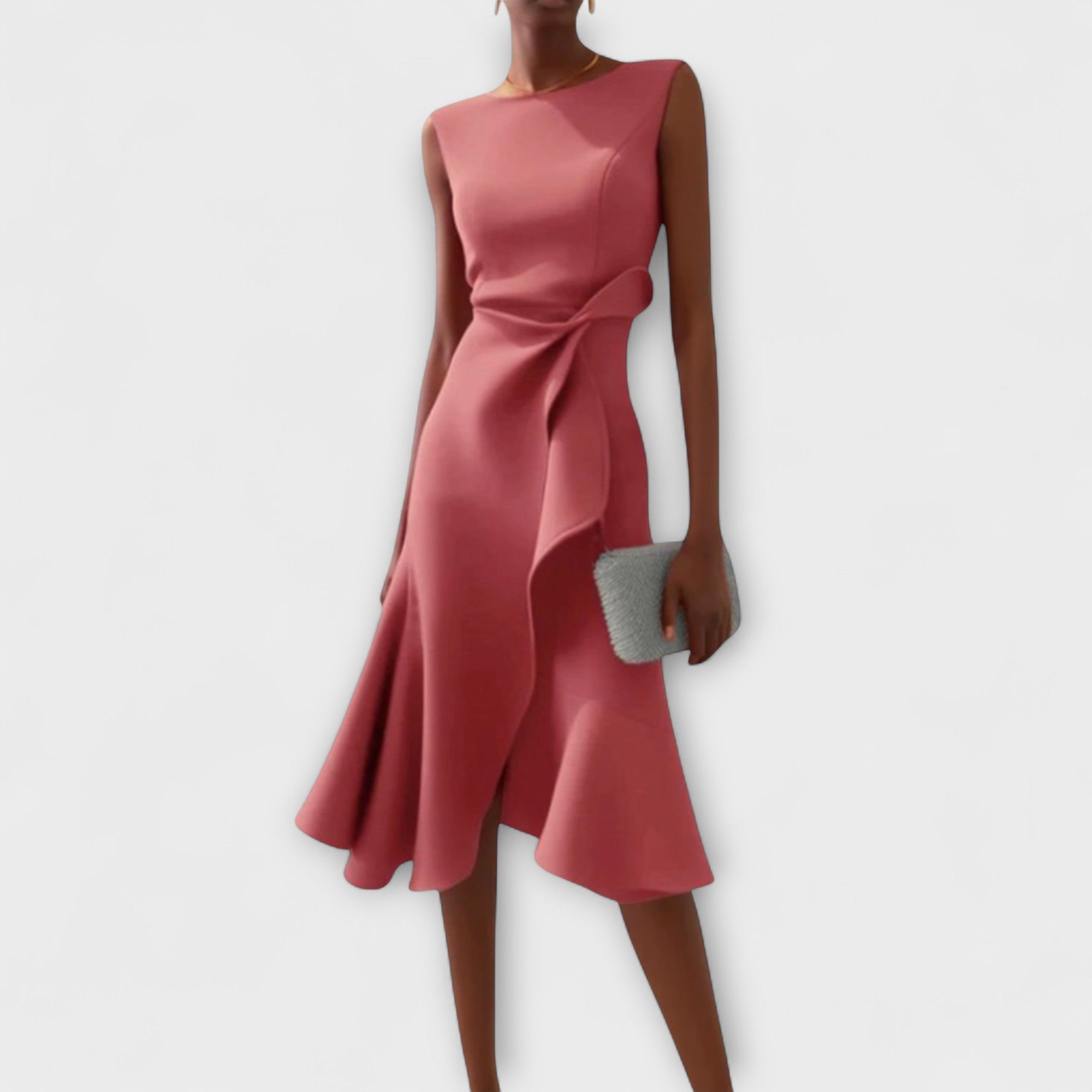 Juliette – Draperad Asymmetrisk Midiklänning